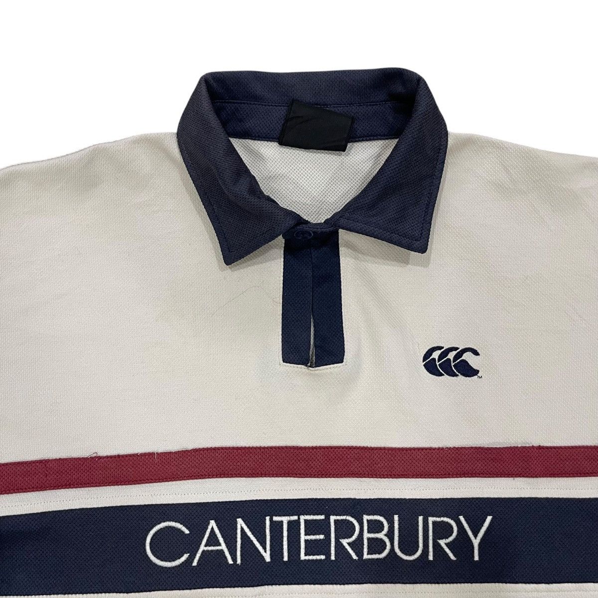 Canterbury of New Zealand Vintage 90s Canterbury Spell Out Short Sleeve Collar Shirt Size US L / EU 52-54 / 3 - 2 Thumbnail