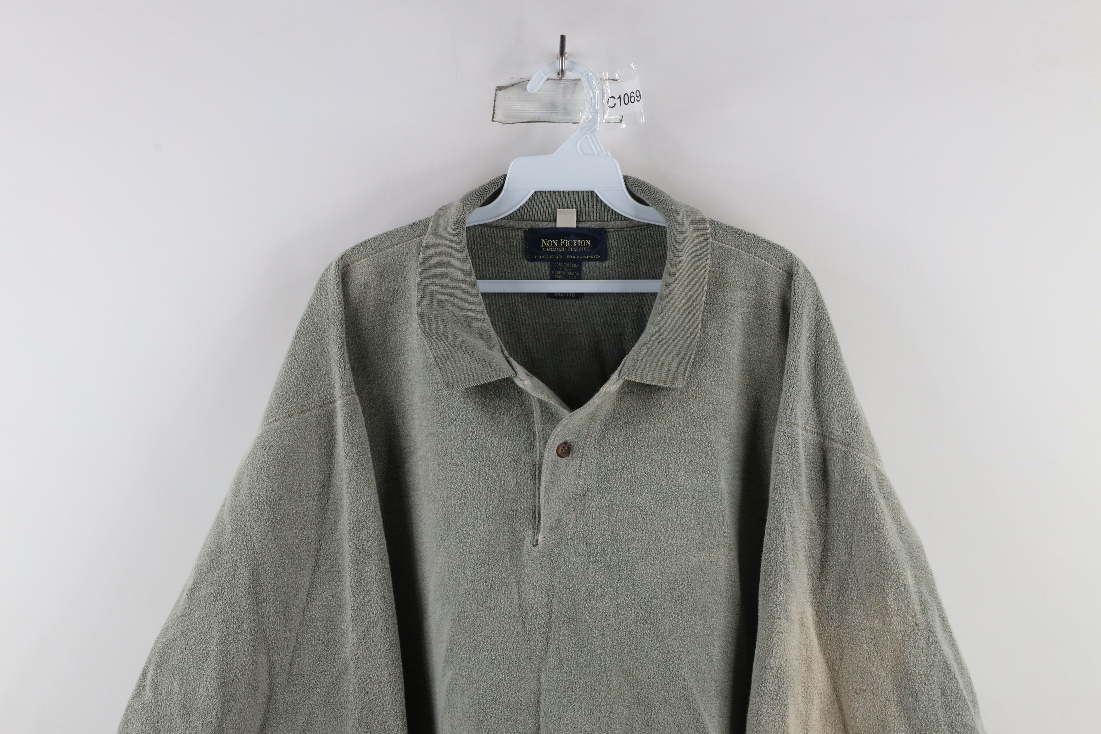 Vintage Vintage 90s Streetwear Stonewash Fleece Collared Sweatshirt Size US XXL / EU 58 / 5 - 2 Thumbnail