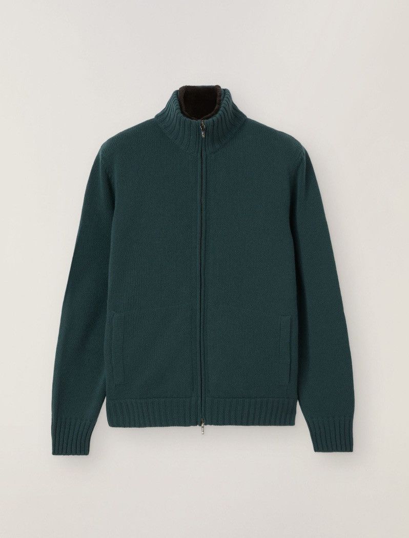 o1srvl11e1224 Colman Bomber Jacket in Forest Green