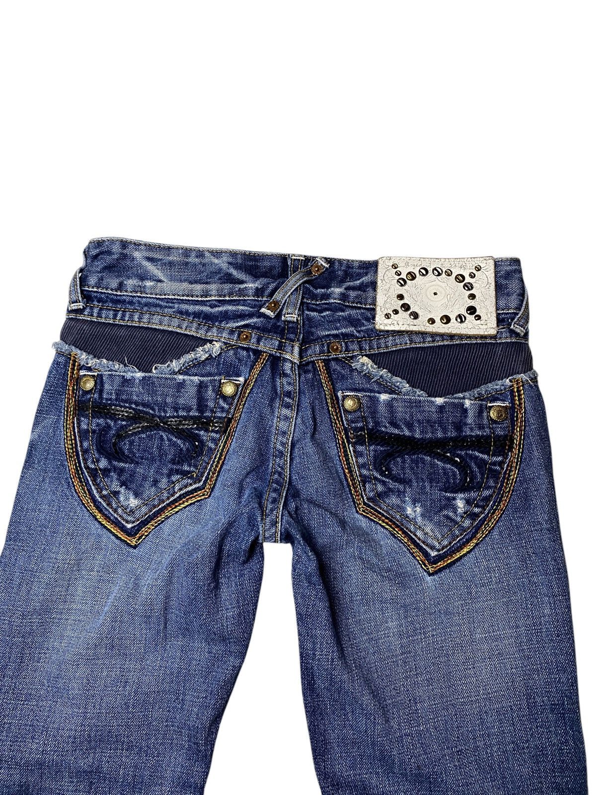 If Six Was Nine 2000's Red Pepper Ethnic Flared Jeans Size US 26 / EU 42 - 9 Thumbnail