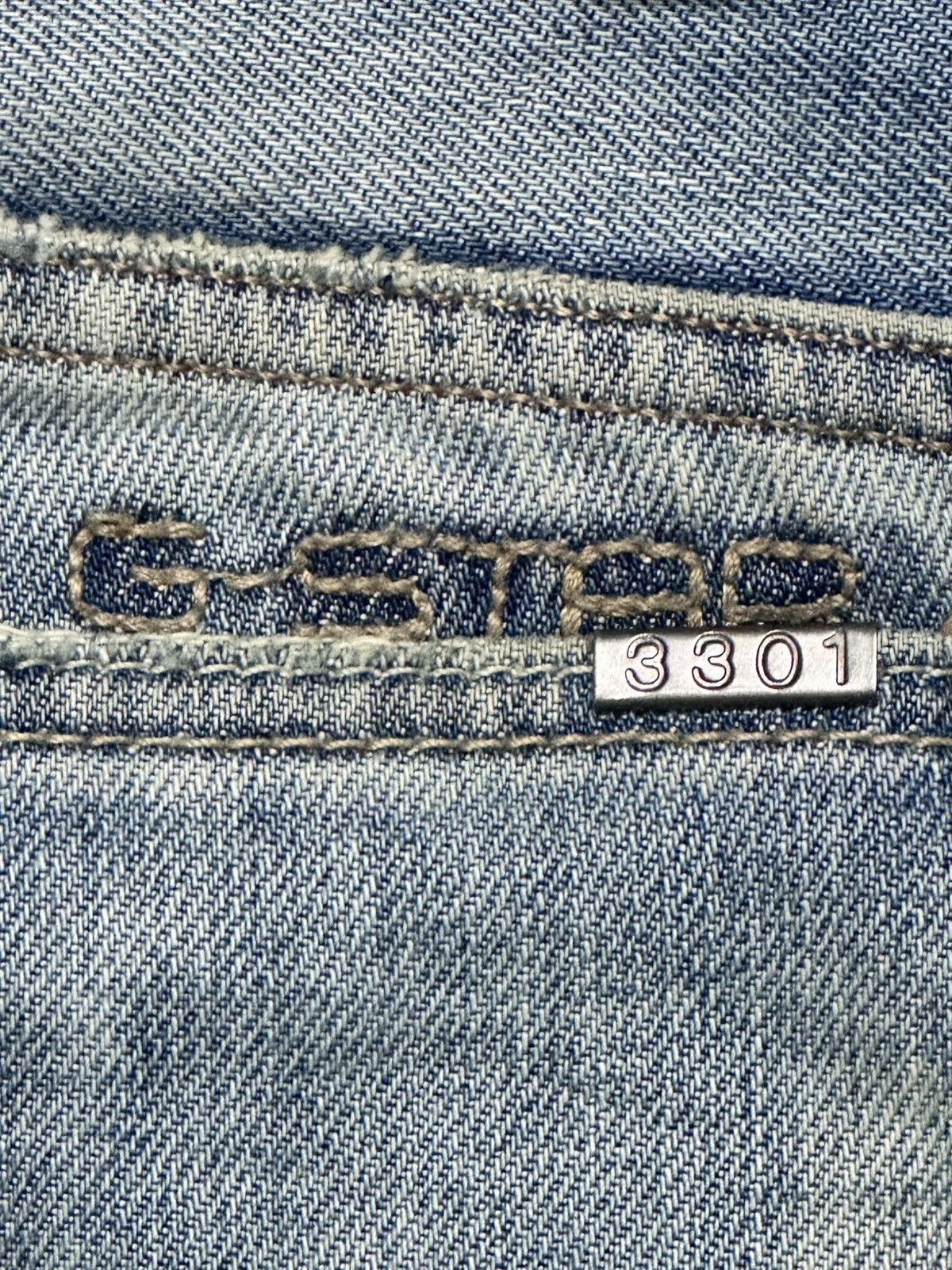G-Star G-Star Raw 3301 Slim Fit Distressed Denim Jeans Faded Wash Size US 31 - 9 Thumbnail