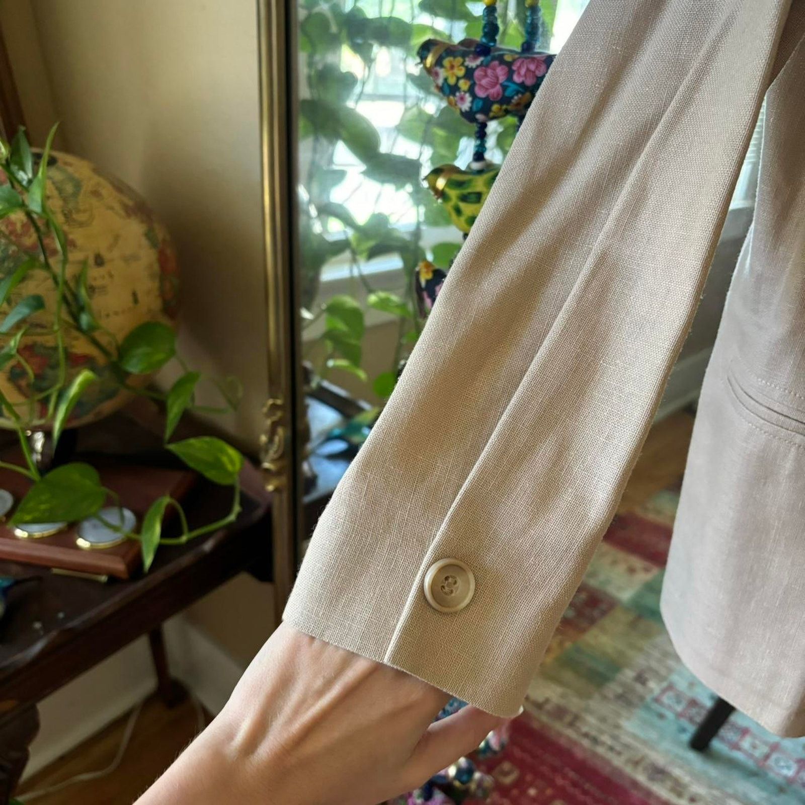 Vintage Alicia Tan Linen Oversized Blazer 18 Preppy Oversized Size XXL / US 16-18 / IT 52-54 - 5 Thumbnail