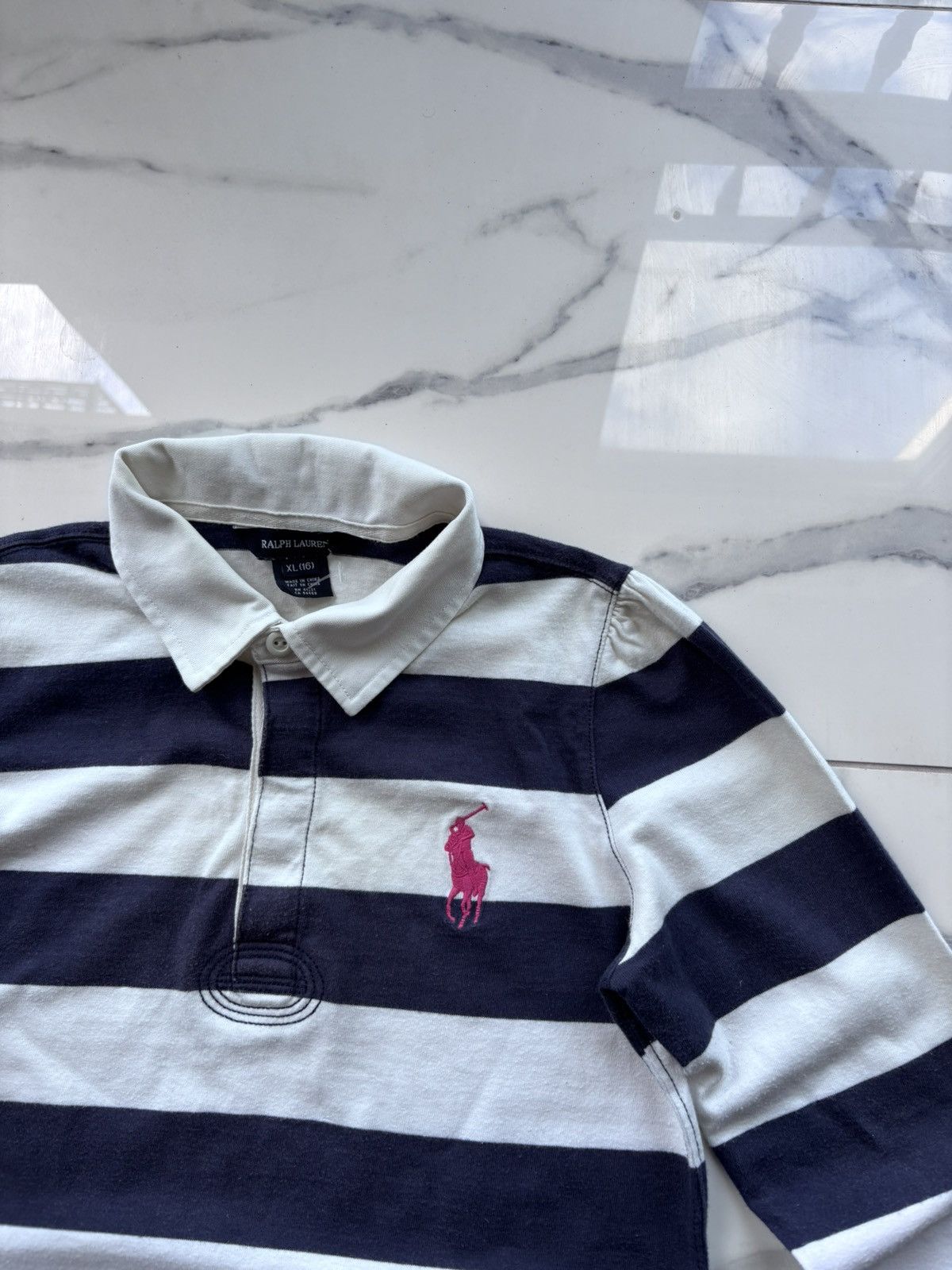 Rugby Ralph Lauren Vintage Polo Ralph Lauren Striped Rugby Sweatshirt Polo 00’s Size M / US 6-8 / IT 42-44 - 3 Thumbnail