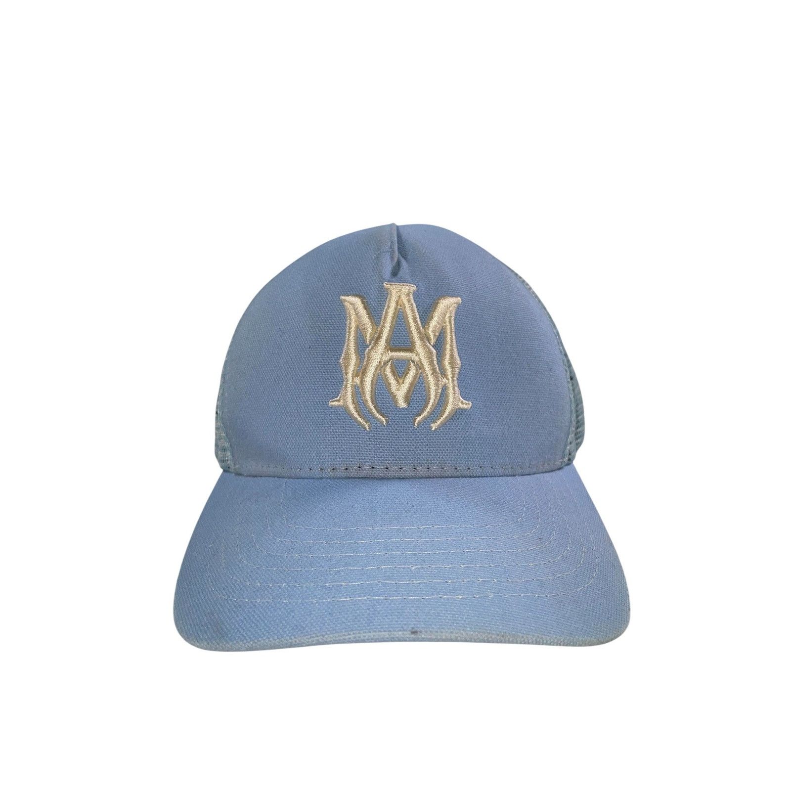Amiri Amiri MA Logo Baby Blue & Cream Hat Size ONE SIZE - 1 Thumbnail