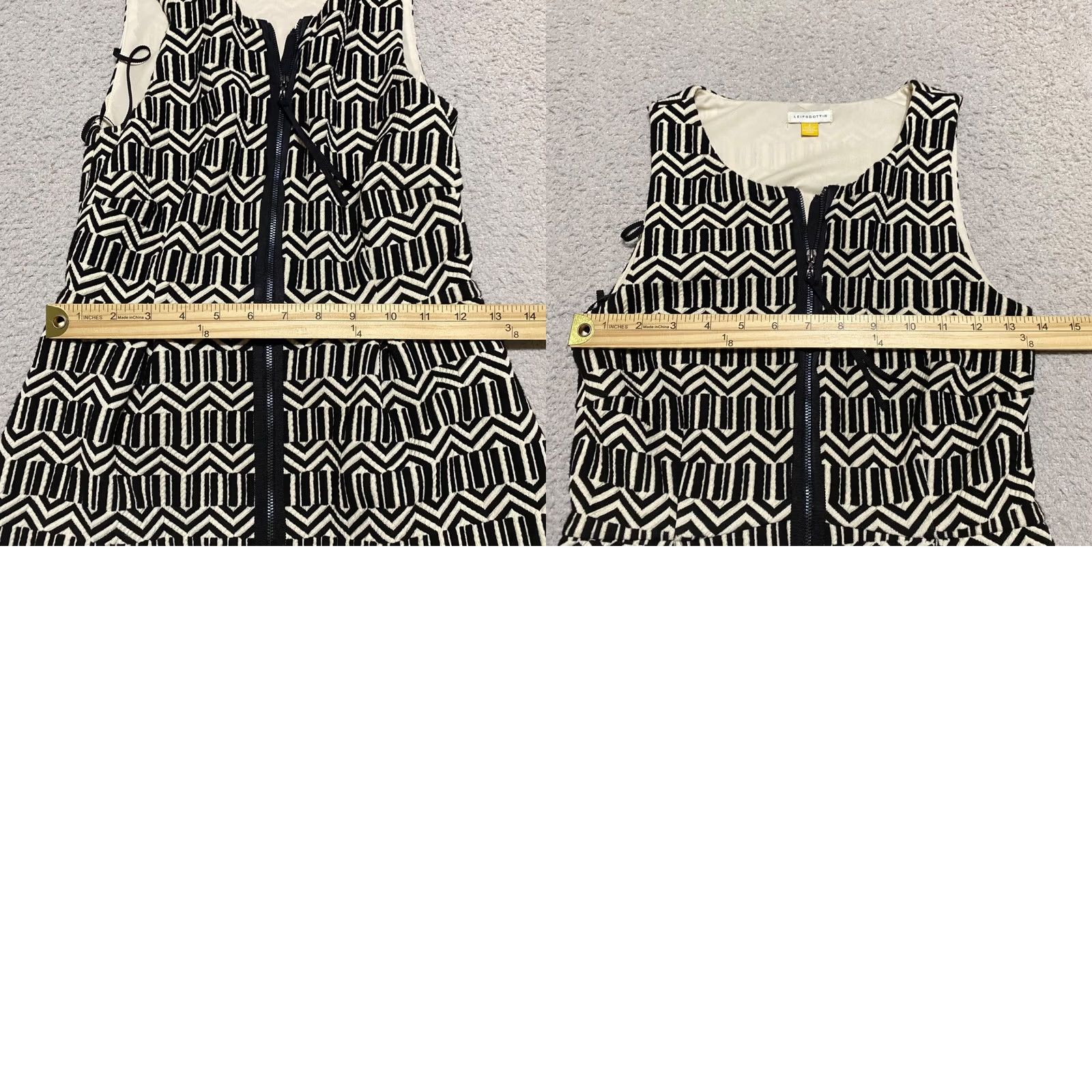 Anthropologie Anthropologie Leifsdottir Womens Dress 2 Black White Geometric Tonnelle Full Zip Multicolor A-Line Adult Regular Size 2 Womens IDK Size XS / US 0-2 / IT 36-38 - 8 Thumbnail