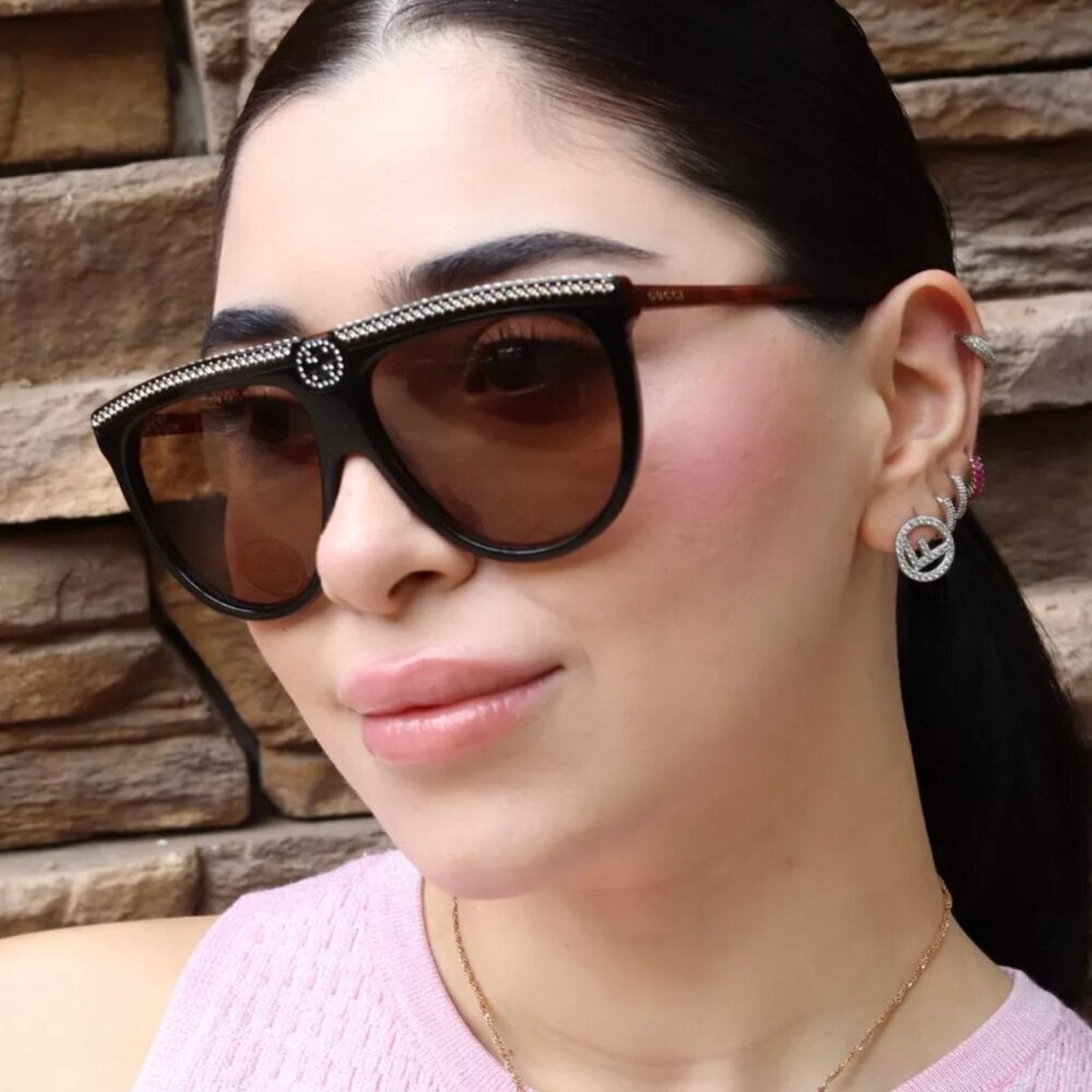 Gucci Gucci NEW GUCCI GG0732S-005 FLAT TOP SHIELD(GG0732S-005-61) Size ONE SIZE - 1 Thumbnail