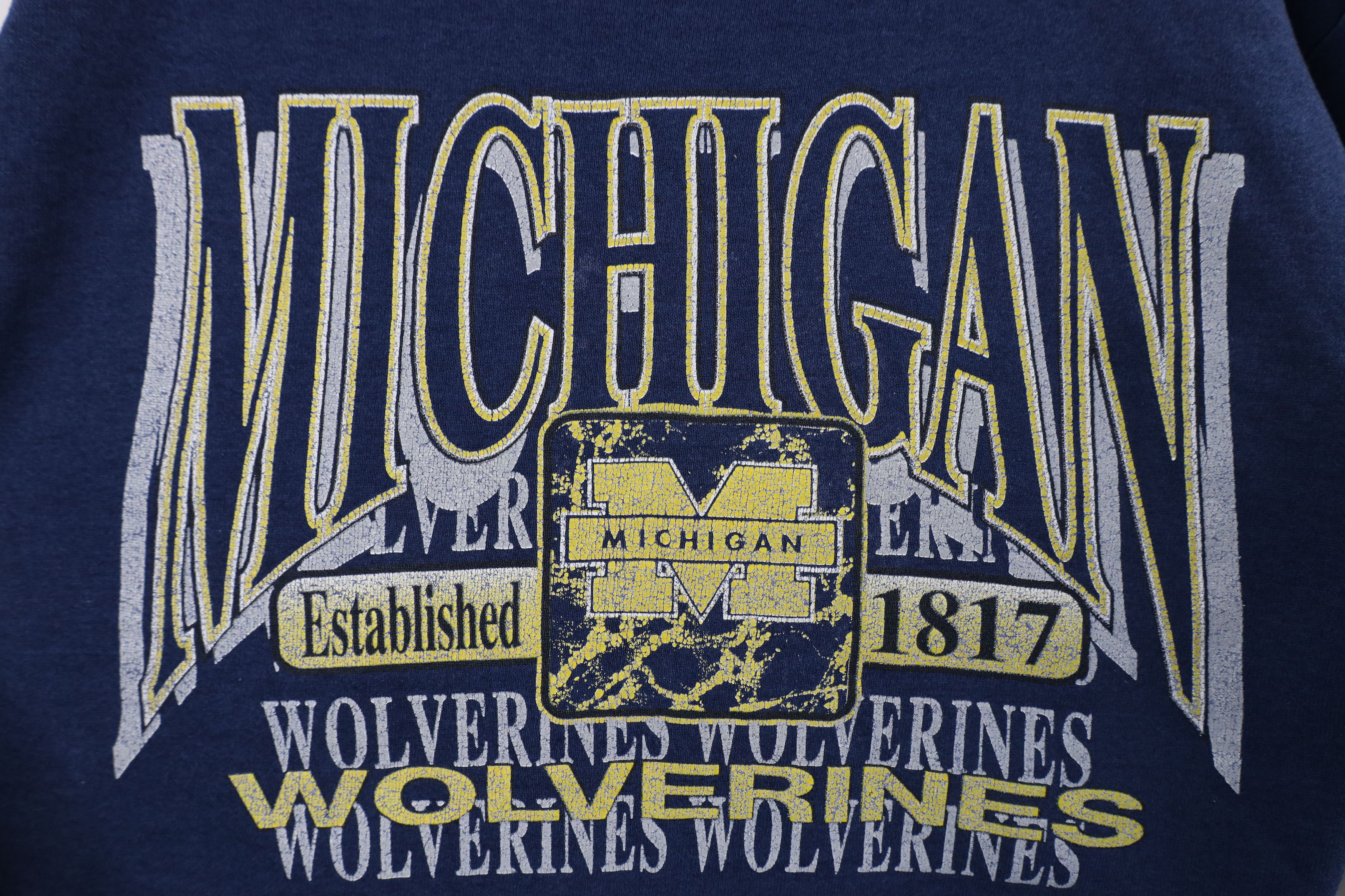 Vintage Vintage 90s Spell Out University of Michigan Sweatshirt USA Size US M / EU 48-50 / 2 - 5 Thumbnail