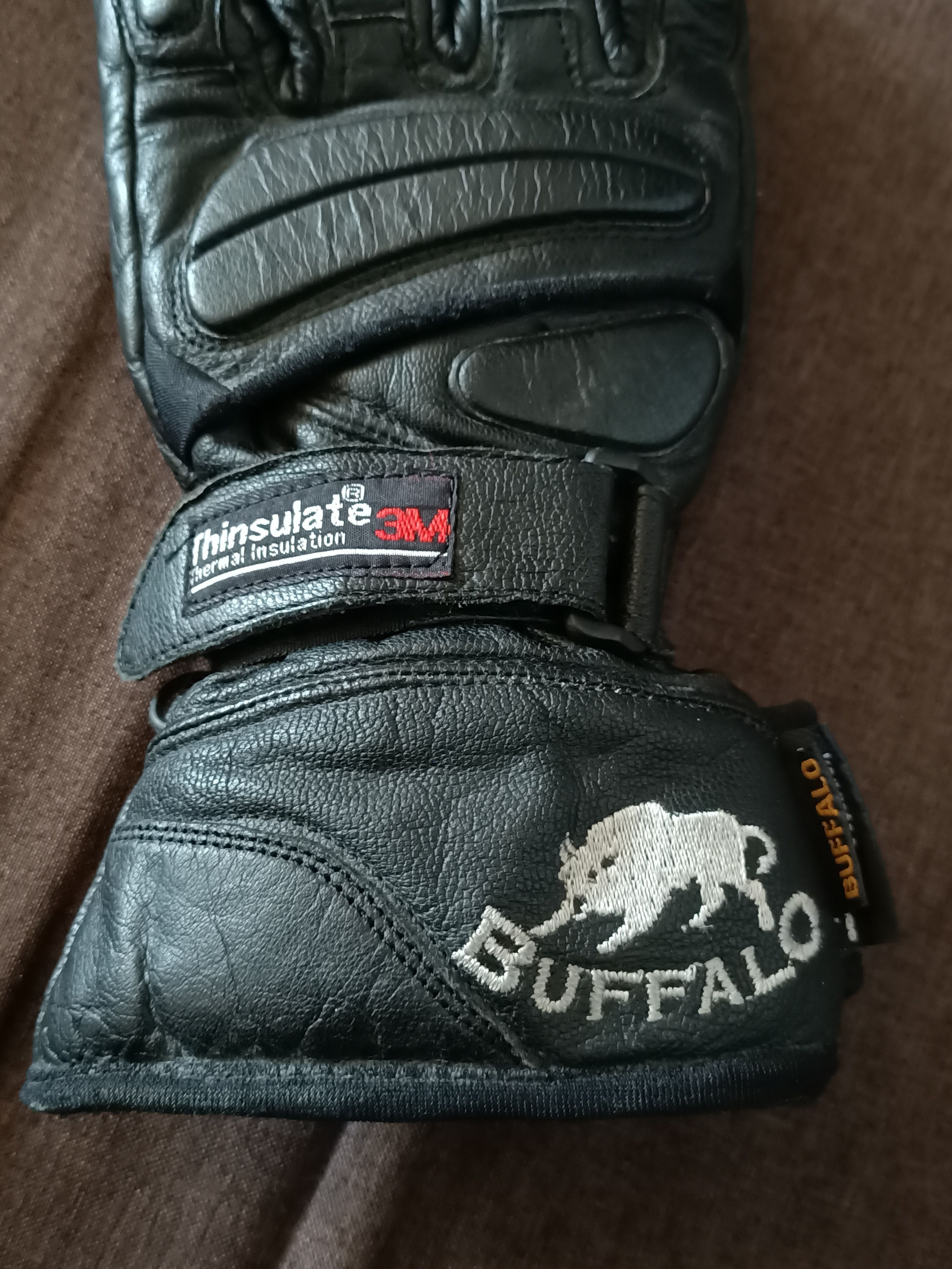 BUFFALO BOBS Vintage Buffalo motorcycle leather gloves racing Size ONE SIZE - 5 Thumbnail