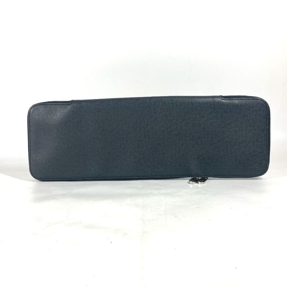 Louis Vuitton M30302 Taiga E.T.I. Cravat Necktie Case Pouch Sundries Leather Men Aldouise Black