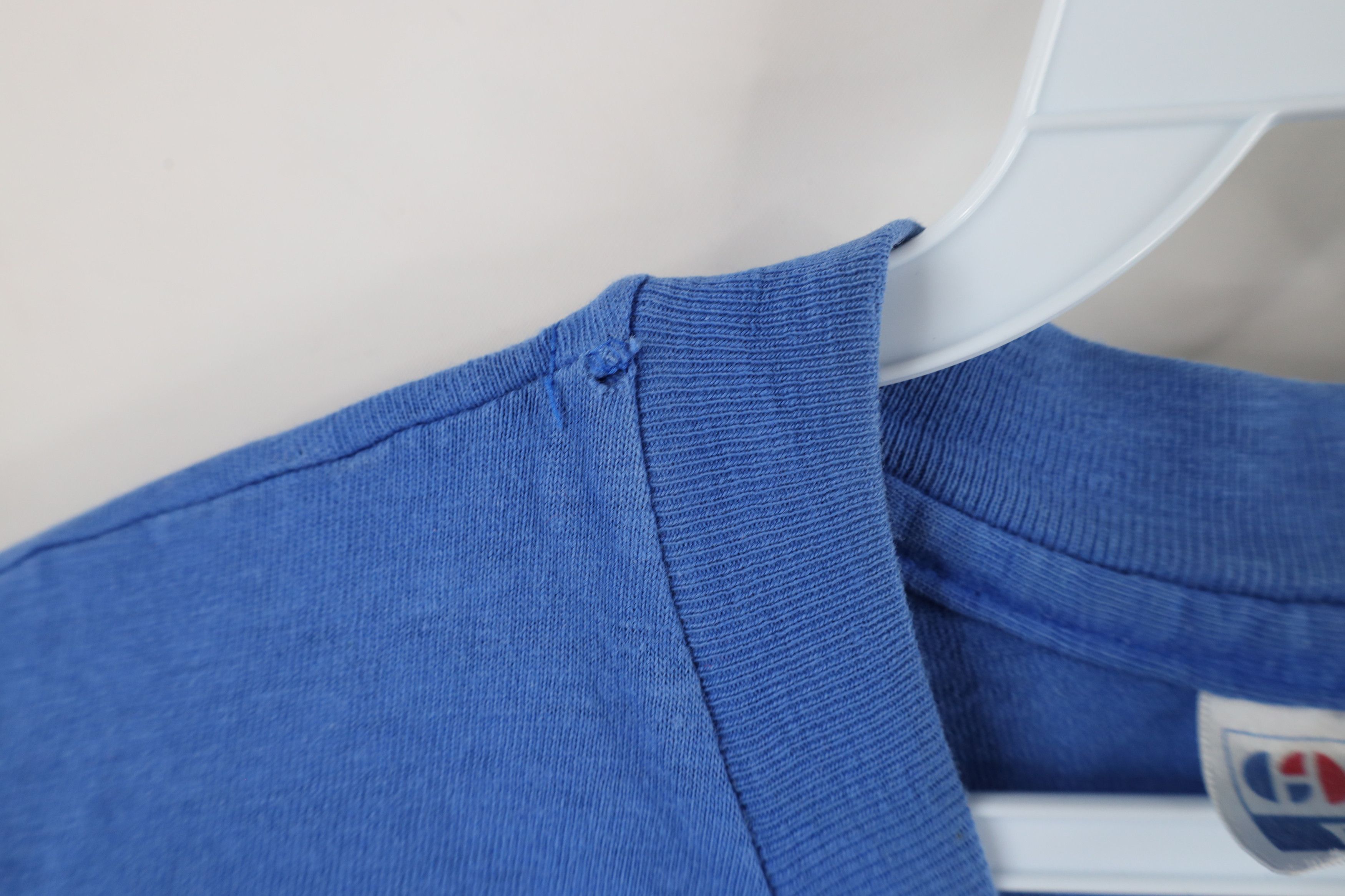 Hanes × Vintage Vintage 80s 90s Hanes Beefy Blank Cotton T-Shirt Blue USA Size US L / EU 52-54 / 3 - 5 Thumbnail