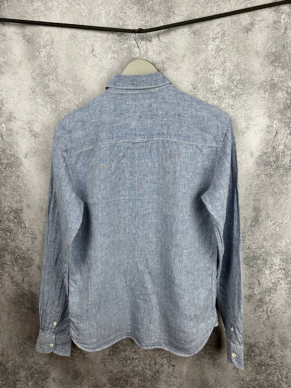 Allsaints ALLSAINTS Reaper Shirt 100% Linen Blue LS Button Up Slim Fit Size US S / EU 44-46 / 1 - 2 Thumbnail
