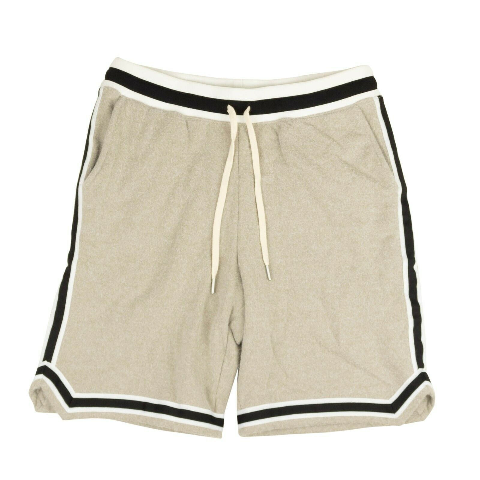 image of John Elliott Wheat Gray Fur Terry Game Shorts Size 2, Men's
