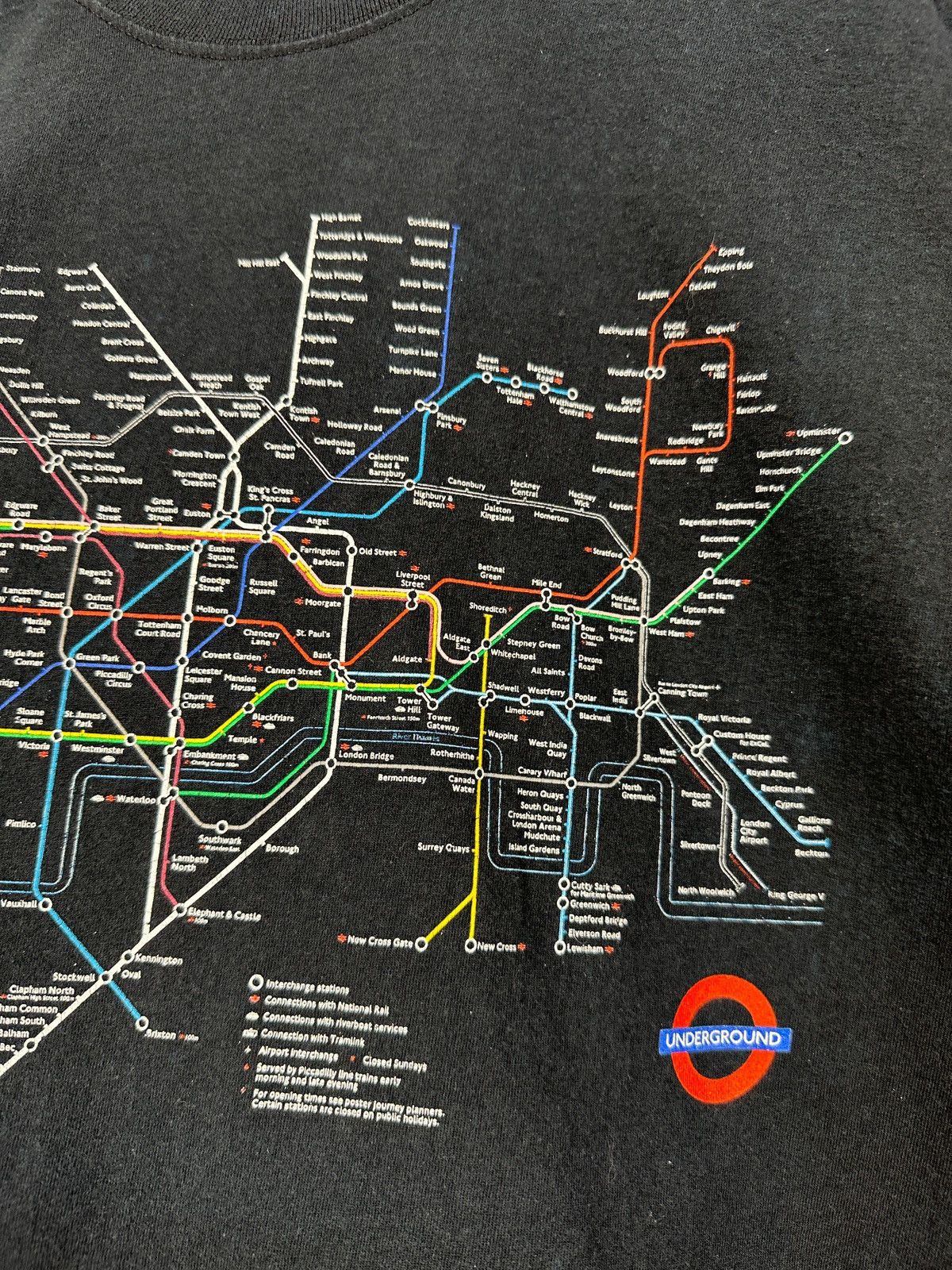 Vintage Vintage Underground London Subway Map T-Shirt Size US XL / EU 56 / 4 - 6 Thumbnail
