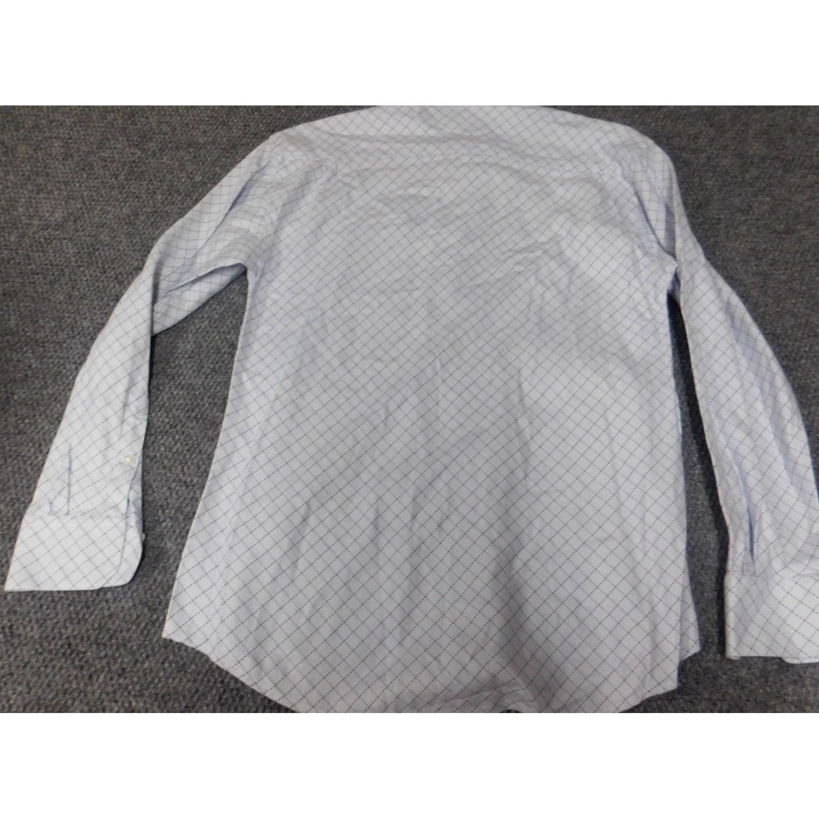 Vintage Bachrach Mens Dress Shirt Button-Up Plaid Blue 15.5 Regular Medium Long Sleeve Collar Down Sportswear Shirt Adults Mens Size 42R - 7 Thumbnail