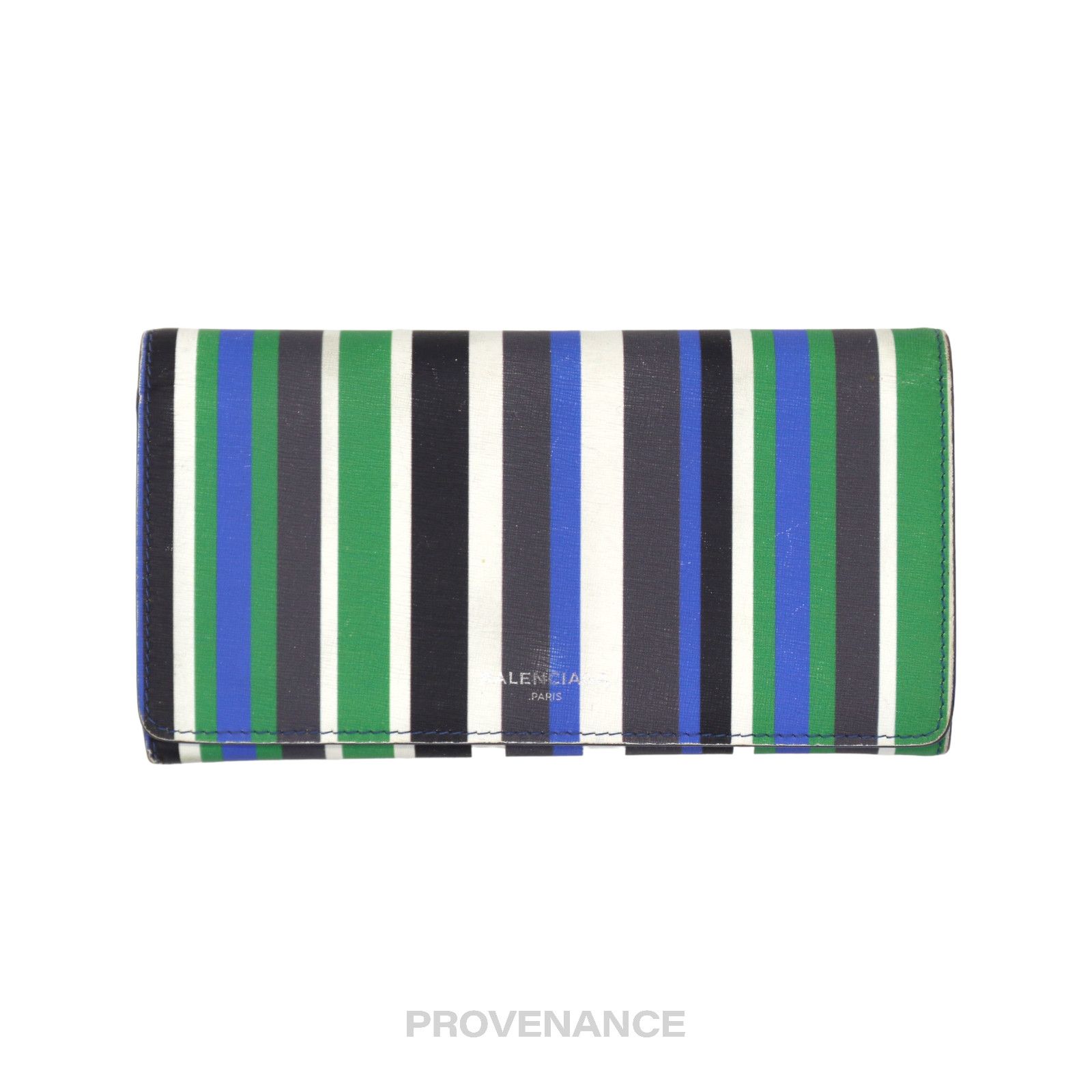 image of Balenciaga Snap Long Wallet - Bazaar Striped, Women's