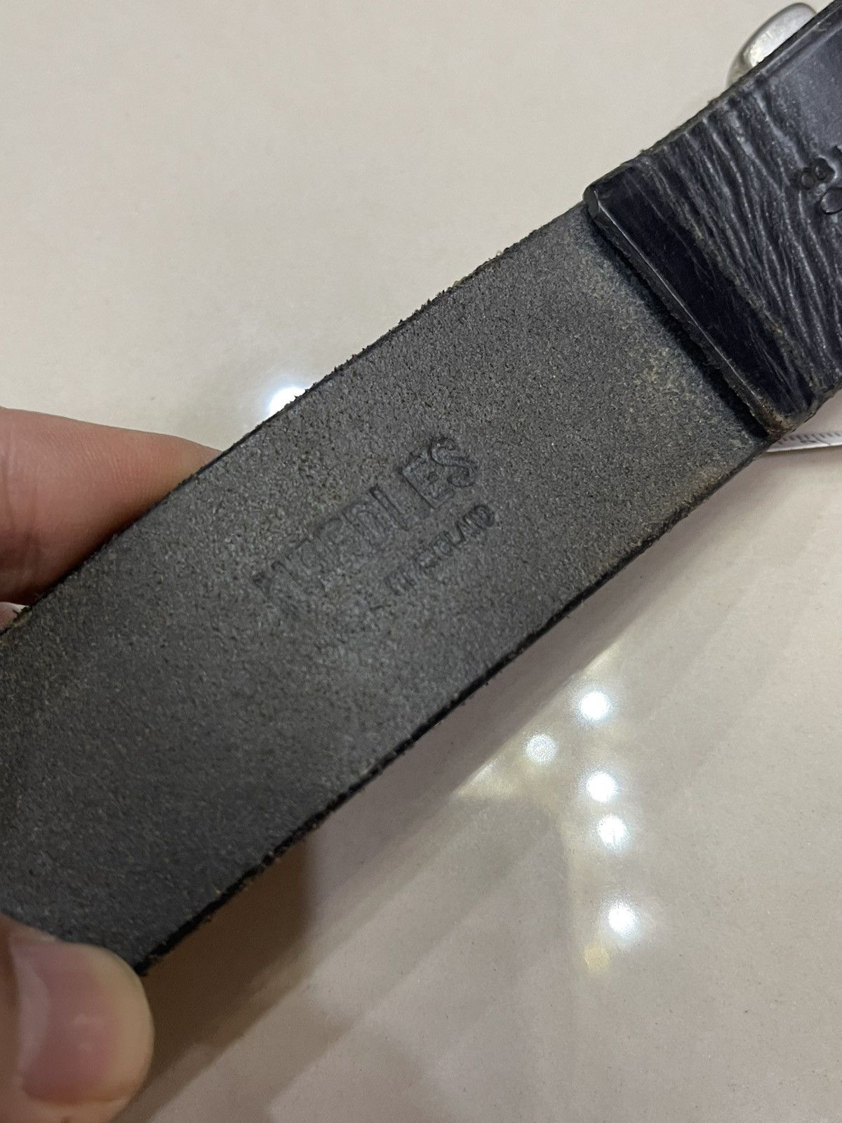 Needles NEEDLES QUICK RELEASE BUCKLE LEATHER BELT SIZE 30-34” Size 32 - 6 Thumbnail