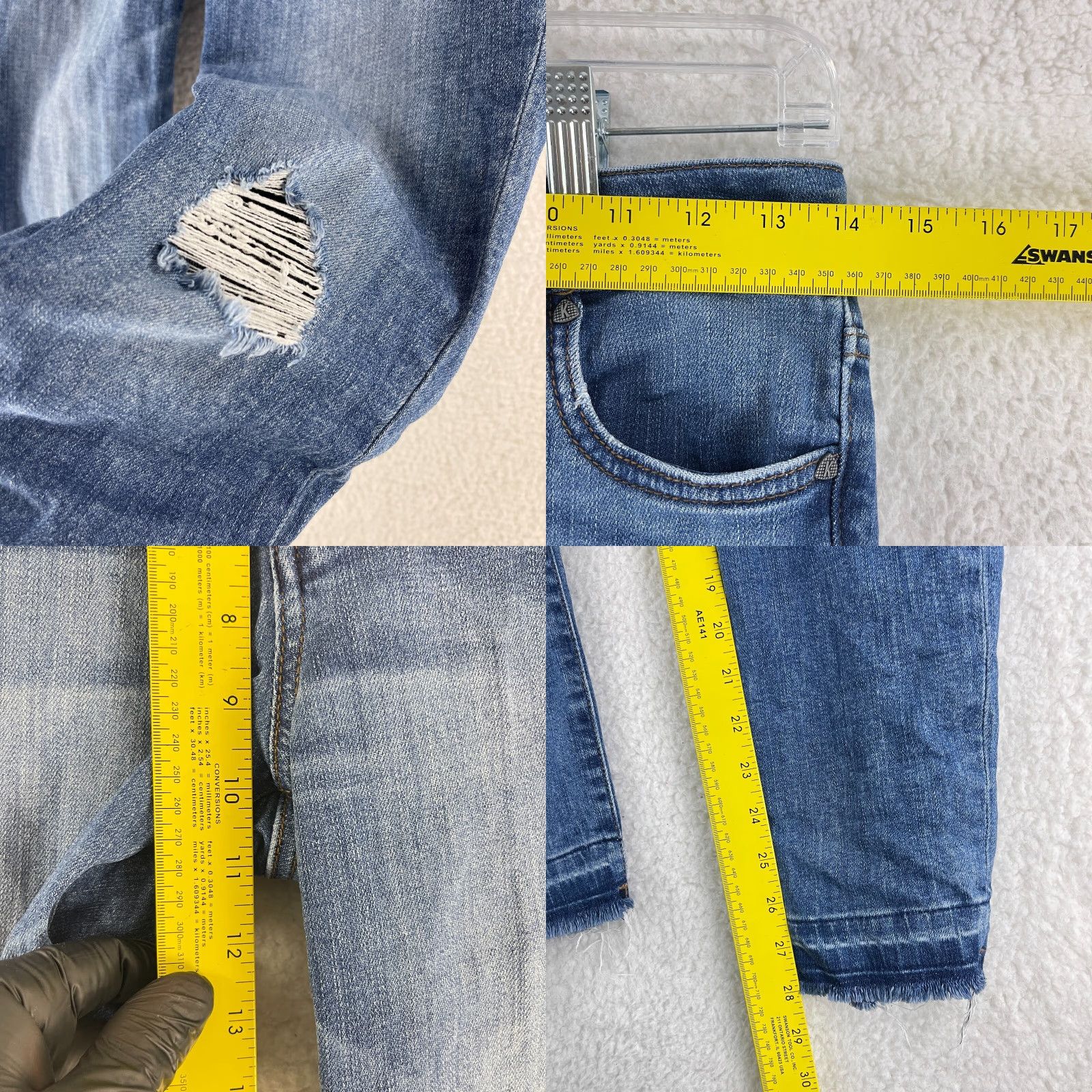 Vintage KUT from the Kloth Chrissie Fab Ab Straight Leg Jeans Womens Mid-Rise Size 0 Blue Size 25" / US 0 / IT 36 - 8 Thumbnail