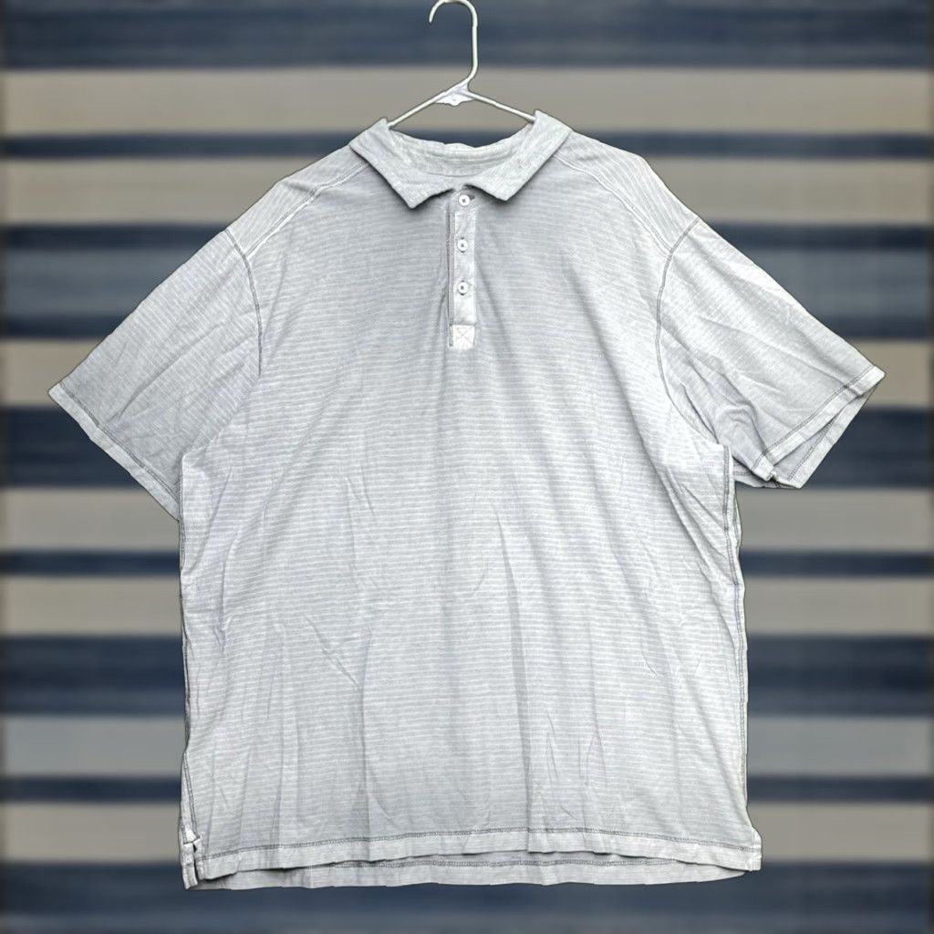 Tommy Bahama VINTAGE Tommy Bahama Polo Shirt Mens 1XLB Supima Gray Short Sleeve Pique Button Y2K Size US XL / EU 56 / 4 - 1 Thumbnail