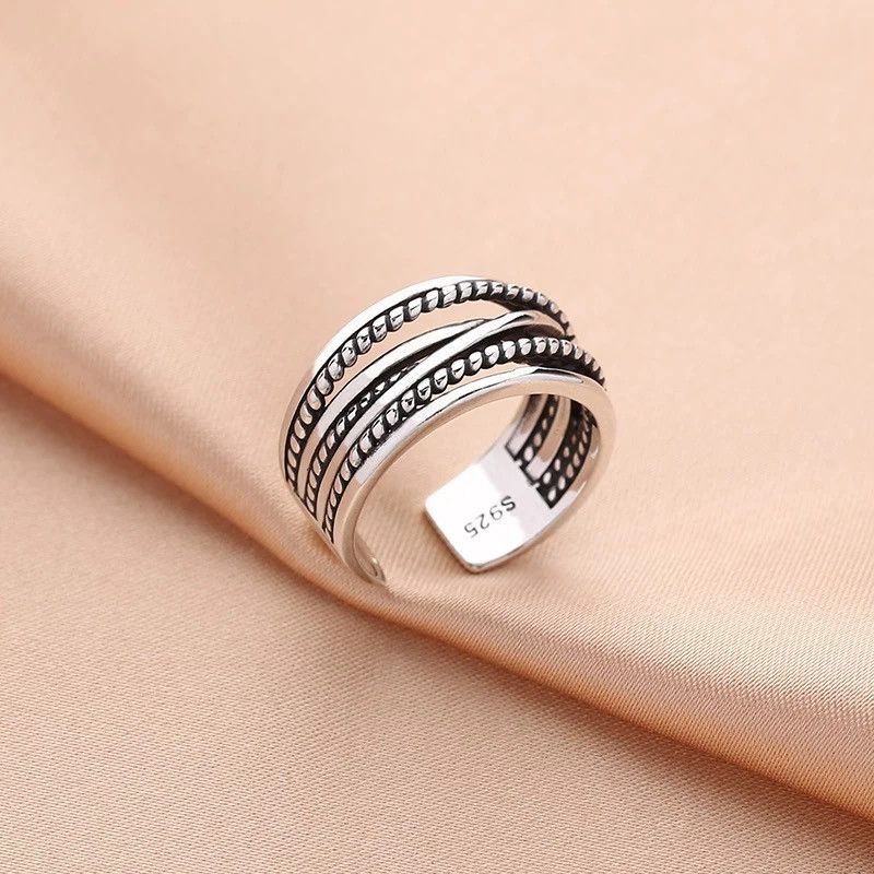 Other Resizable 925 Sterling Silver Interware Line Ring Size ONE SIZE - 1 Thumbnail