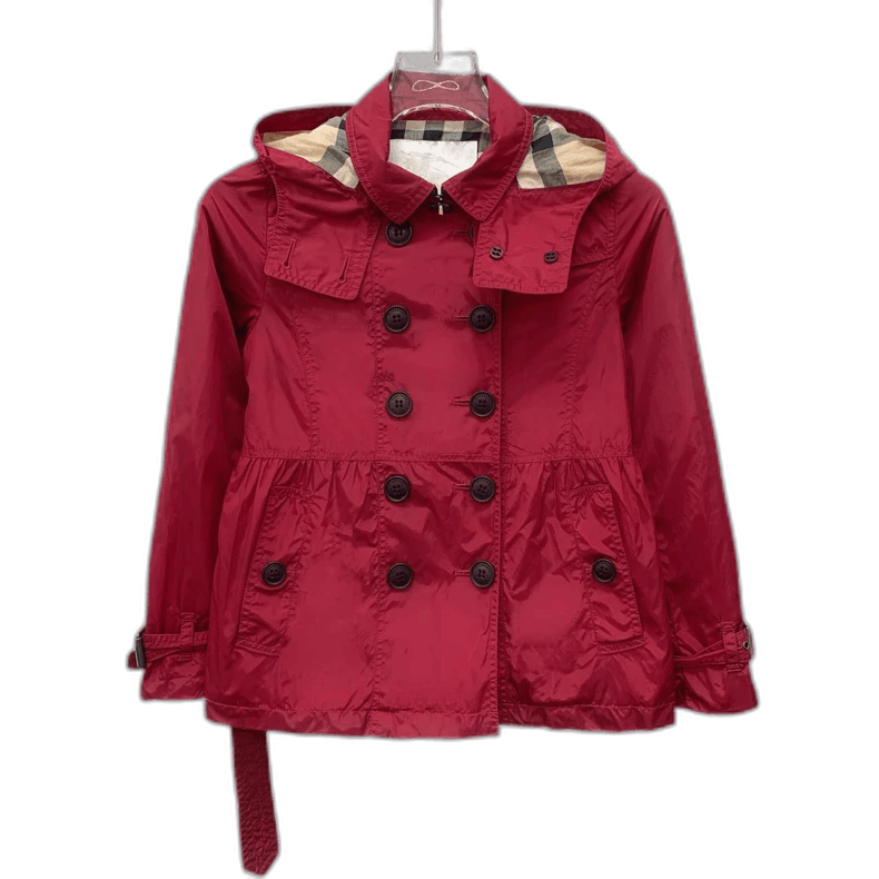 Burberry Burberry Red Hooded Double-Breasted Trench Coat Size US M / EU 48-50 / 2 - 1 Thumbnail