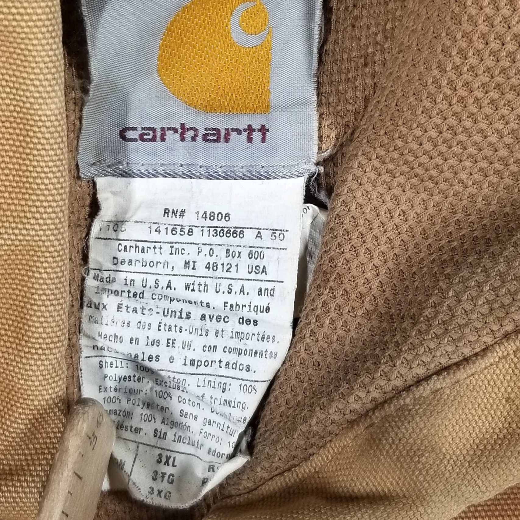 Carhartt Carhartt Jacket J131 Mens 3XL Brown Hooded Duck Canvas Work Zip Made USA Thermal Size US XXL / EU 58 / 5 - 5 Thumbnail