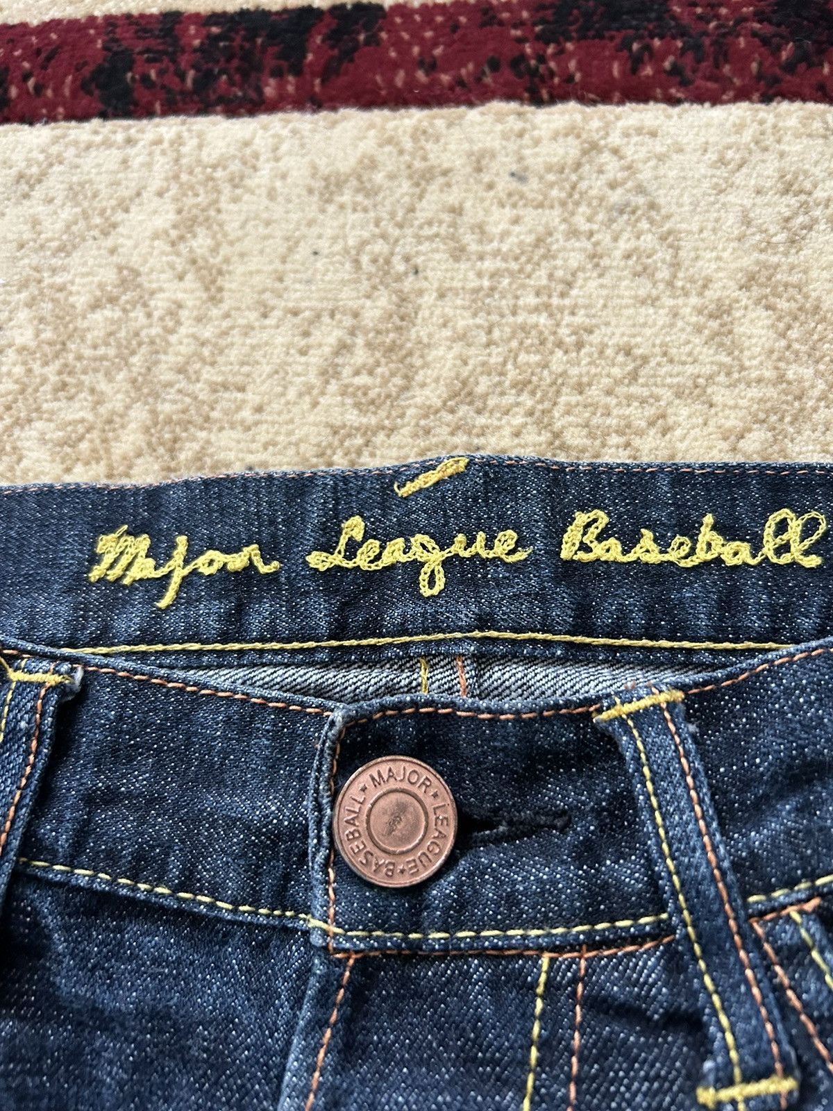 MLB × Vintage Vintage MLB Pittsburgh Pirates Selvedge Denim Jeans Size US 32 / EU 48 - 4 Thumbnail