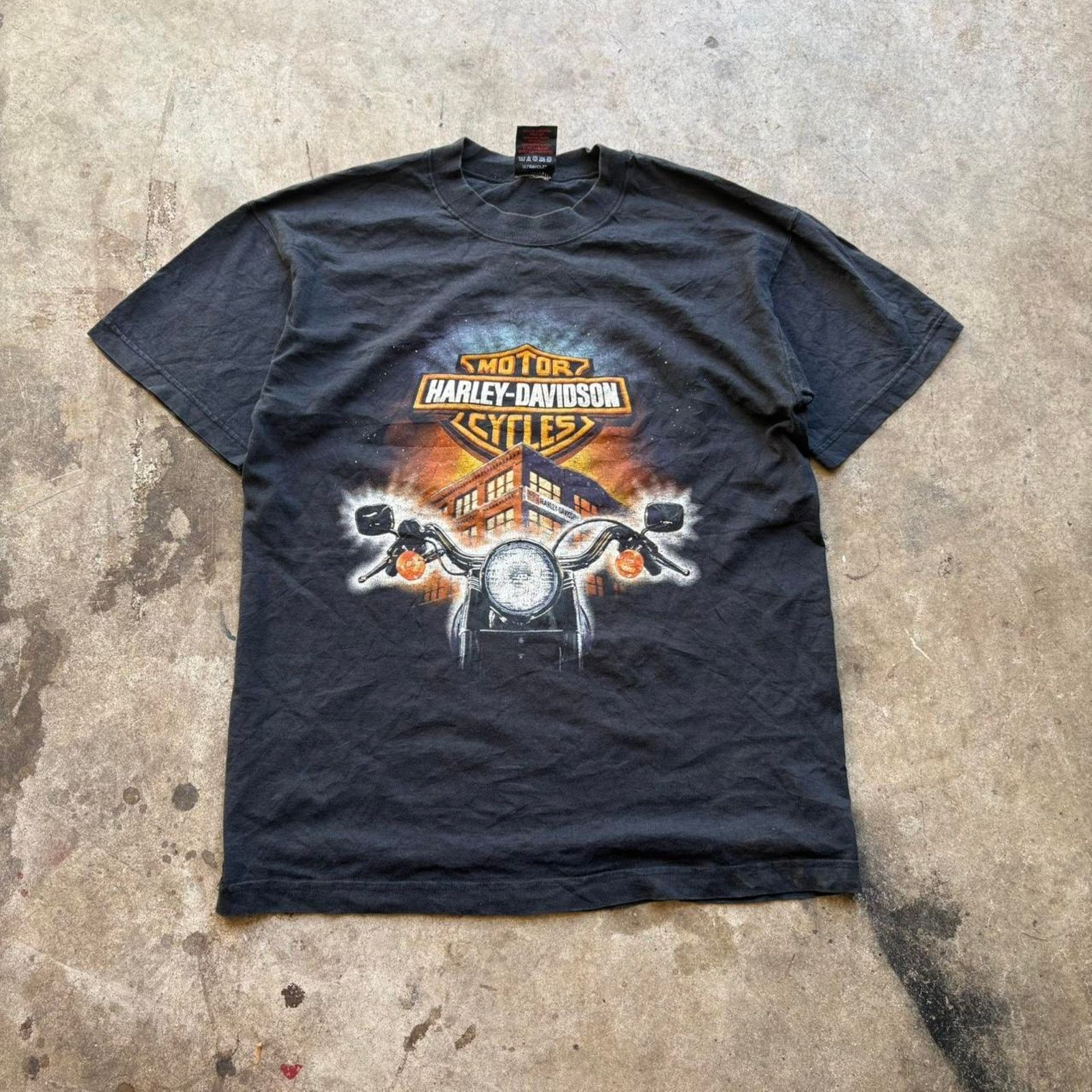 Harley Davidson Vintage 90s harley davidson black bear faded tee shirt Hanes Size US M / EU 48-50 / 2 - 1 Thumbnail