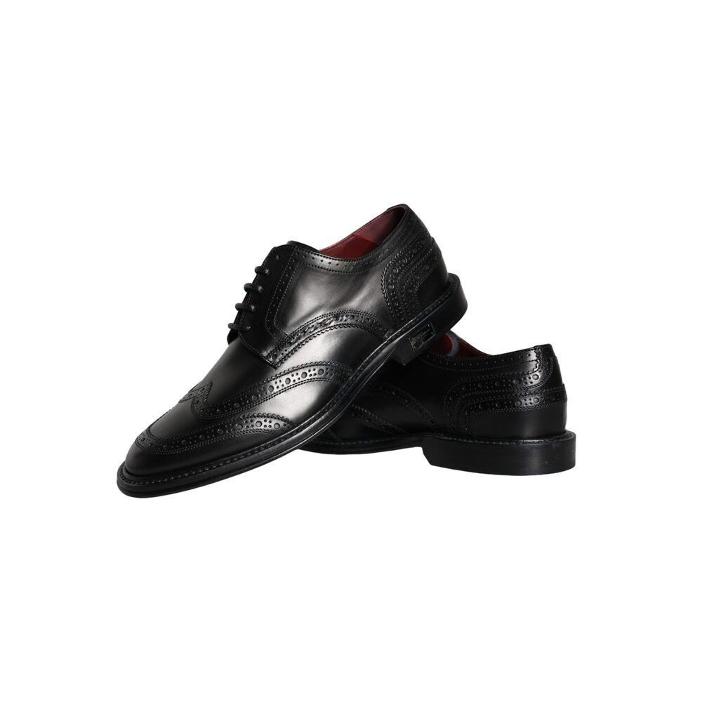 Dolce & Gabbana Dolce & Gabbana Black Leather Oxford Wingtip Formal Men Shoe Size US 6 / EU 39 - 8 Thumbnail