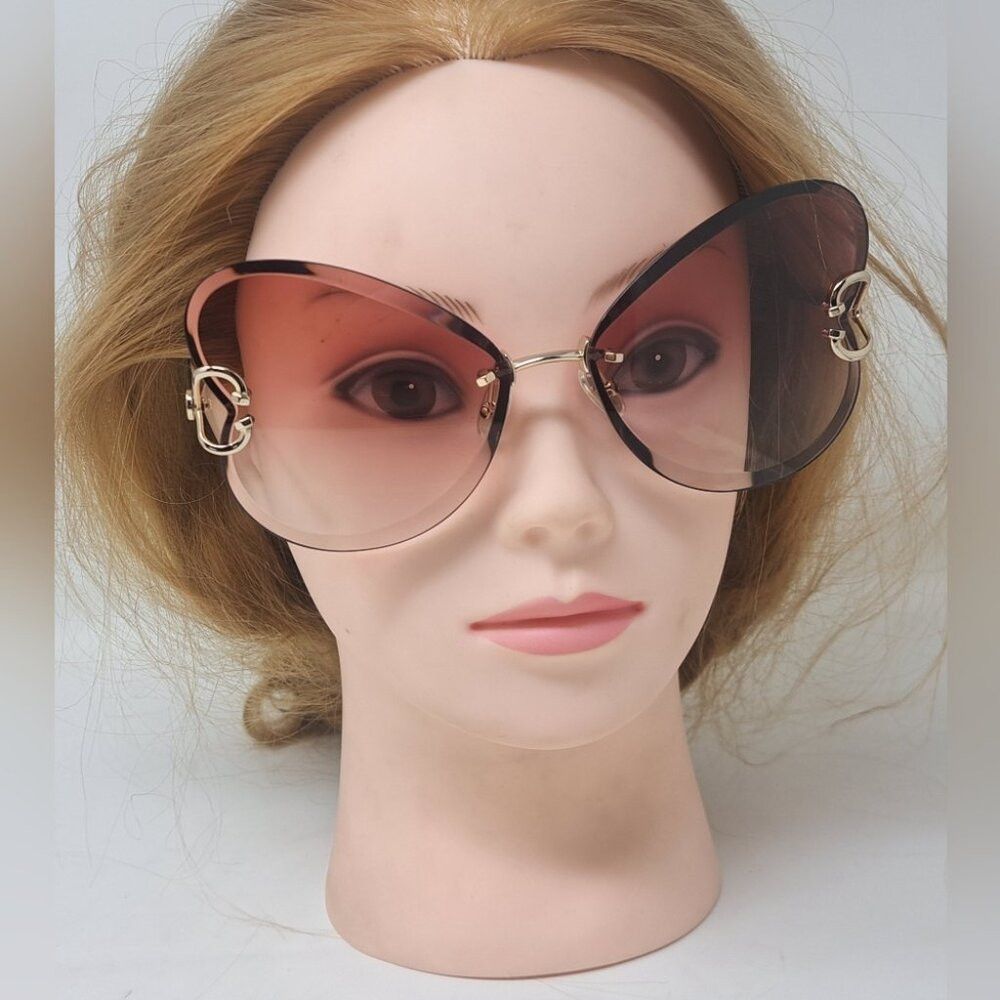 Lanvin Lanvin Sunglasses Heart Rose Metal Butterfly Rimless Oversi Size ONE SIZE - 3 Thumbnail