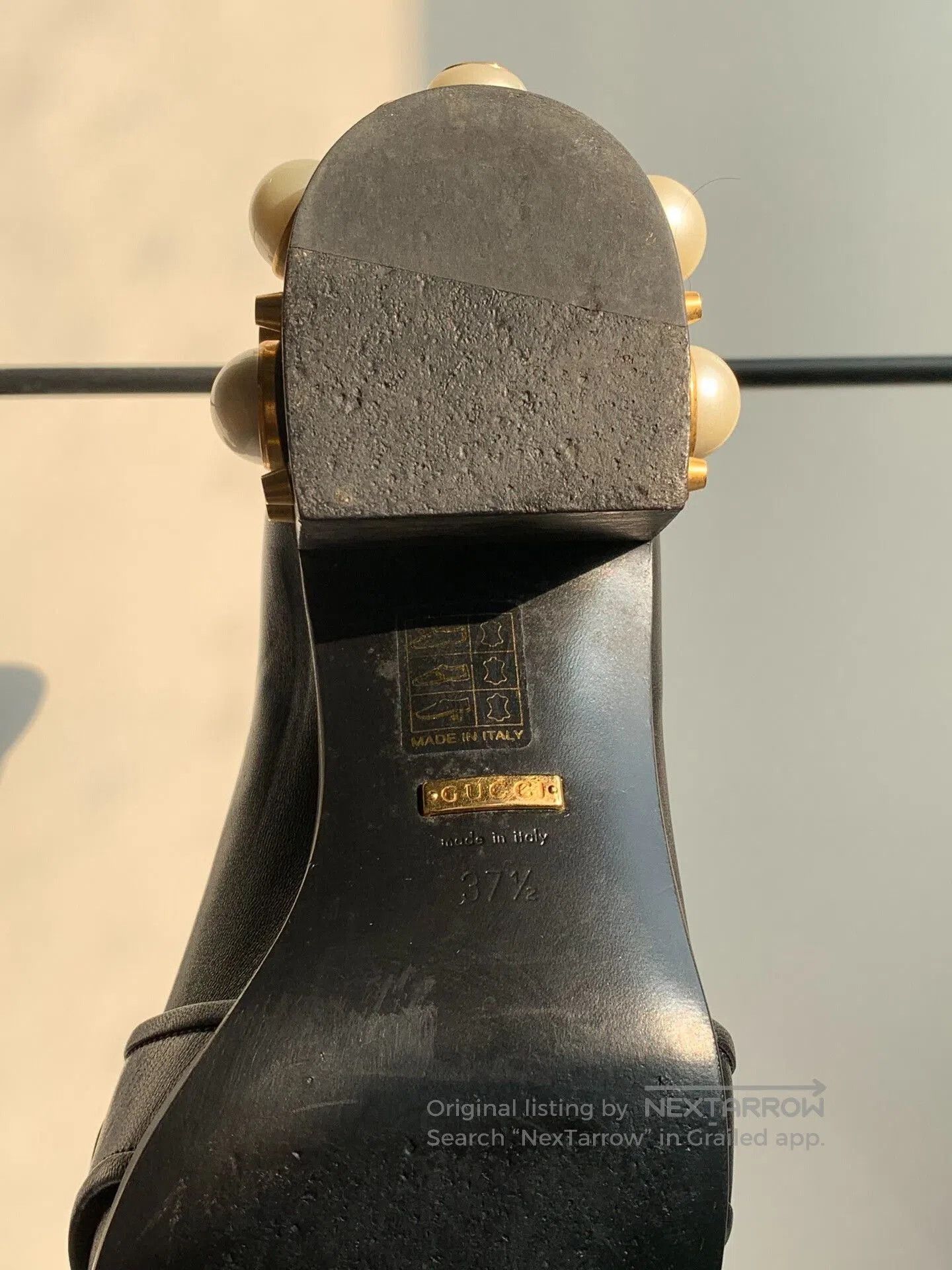 Gucci Gucci Black Pearl Leather Shoes 37.5. Size US 6.5 / IT 36.5 - 9 Thumbnail