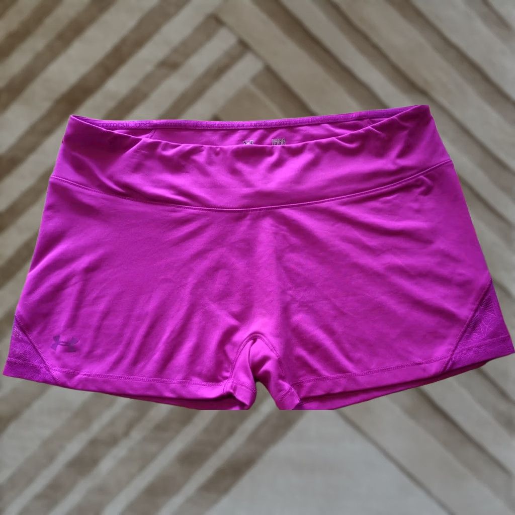 Under Armour Under Armour Women's Fitted Compression HeatGear Shorts L Purple Gym Training Running Cross Training Size 36" / US 14 / IT 50 - 1 Thumbnail