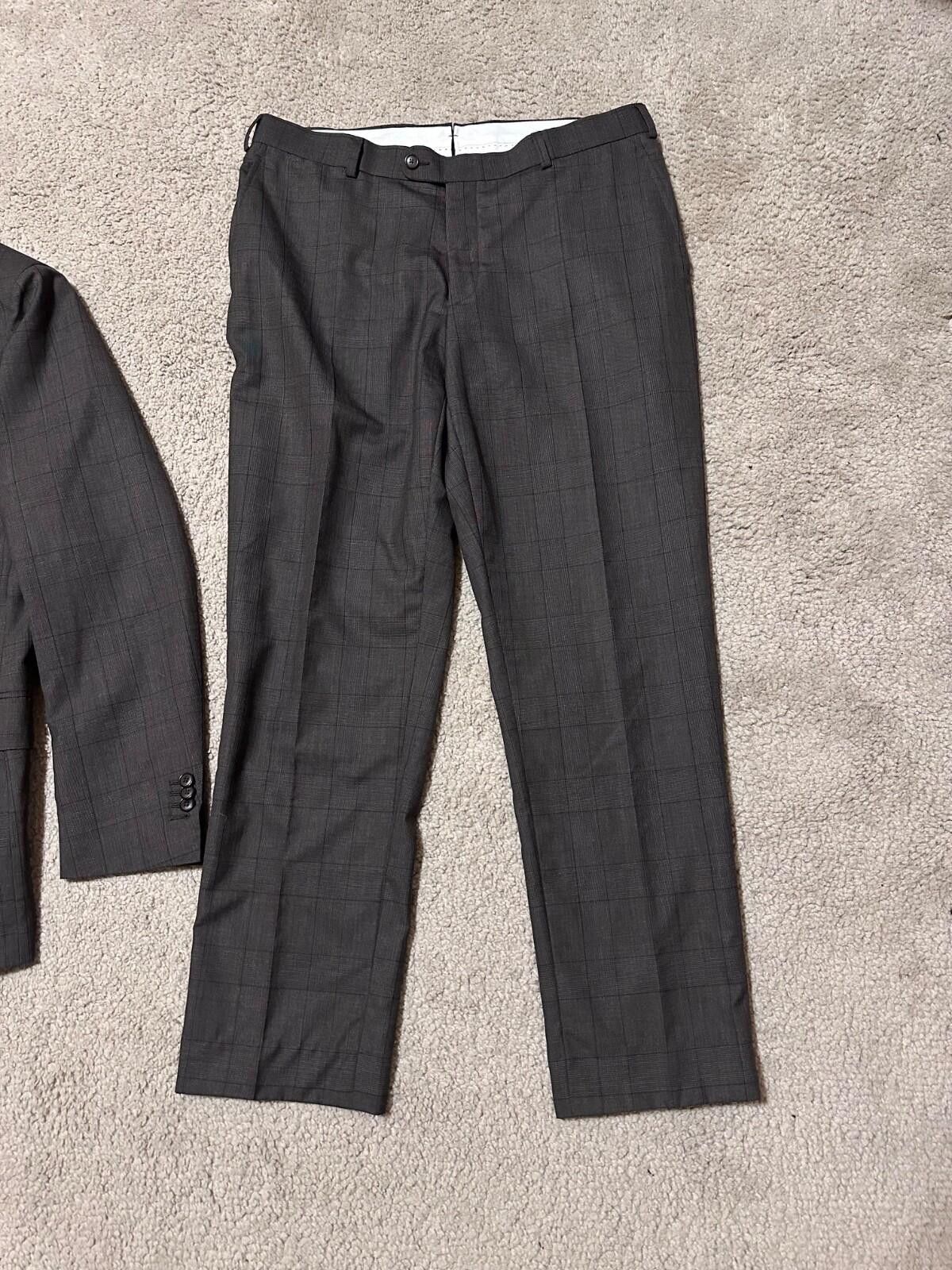 Suitsupply SUITSUPPLY SIENNA Mens Classic Brown Pure Lana Wool Suit Size 52R - 9 Thumbnail