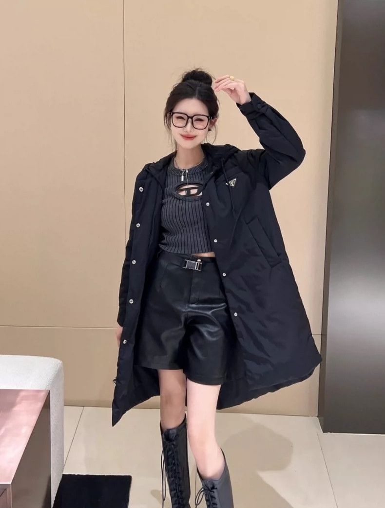 Prada Prada Autumn and winter popular black hooded cotton clothes Size US XXS / EU 40 - 9 Thumbnail