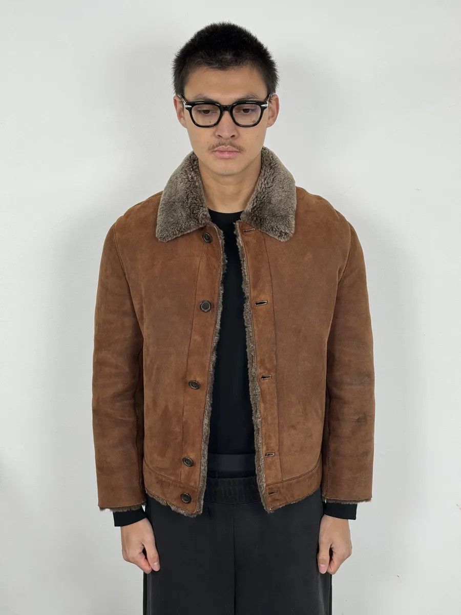 Prada Prada Brown Italian Sheep Dyed Fur Shearling Leather Jacket Size US M / EU 48-50 / 2 - 2 Thumbnail