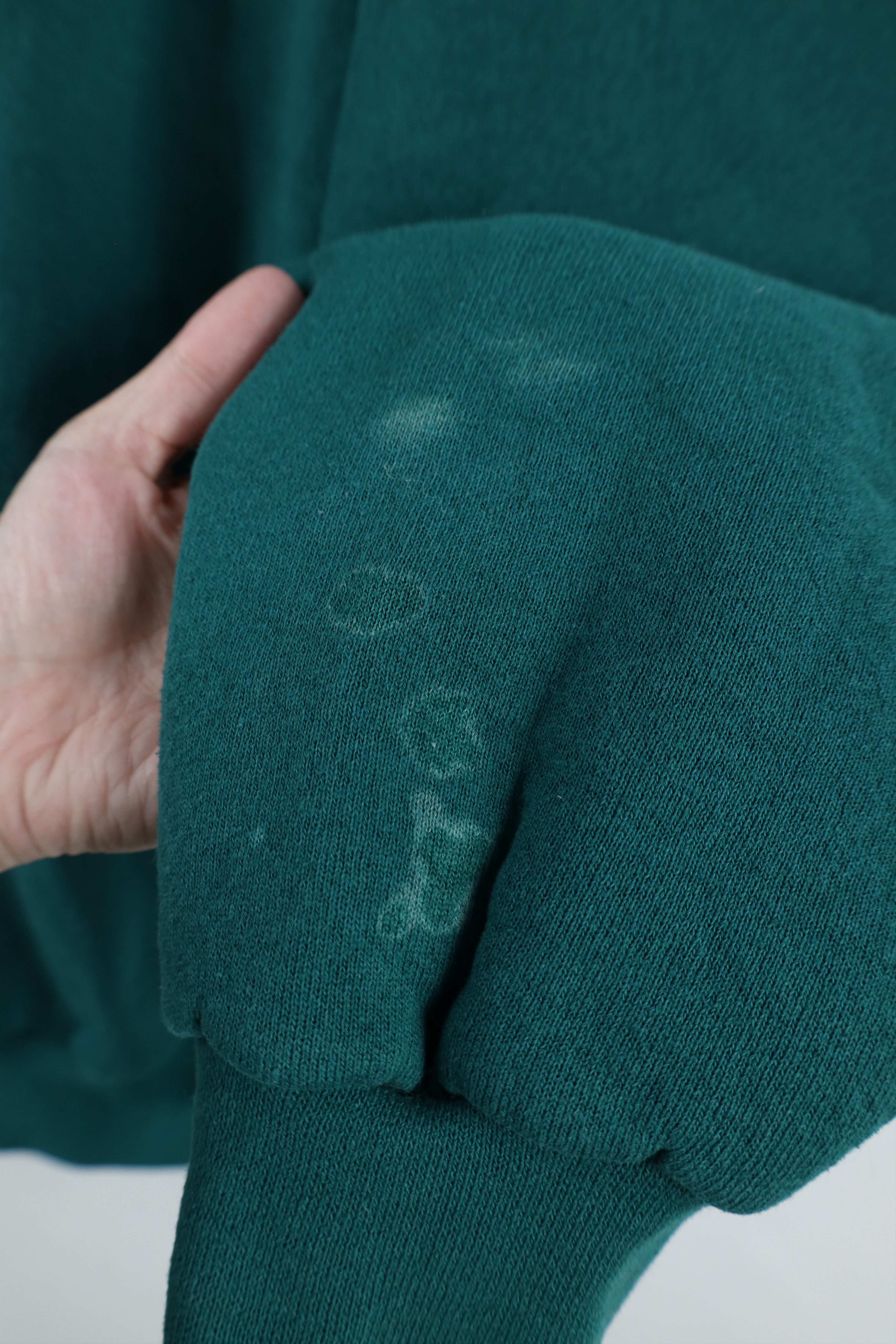 Vintage Vintage 90s Streetwear Blank Crewneck Sweatshirt Green Size US XL / EU 56 / 4 - 6 Thumbnail