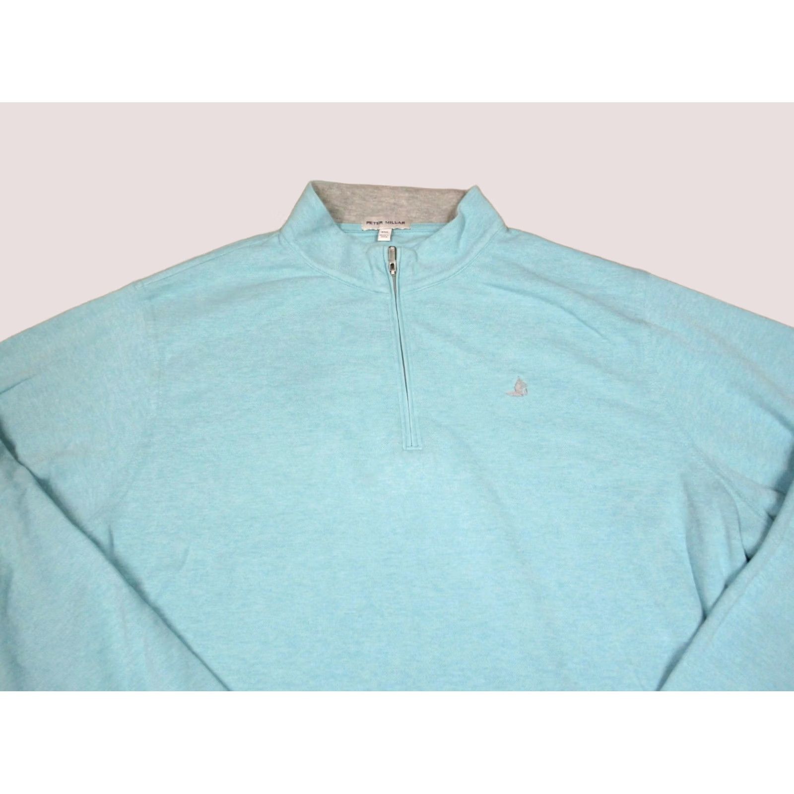 Peter Millar Peter Millar Pullover Men 2XL Blue Aqua Quarter Zip Lightweight Knit Sweater Size US XXL / EU 58 / 5 - 1 Thumbnail