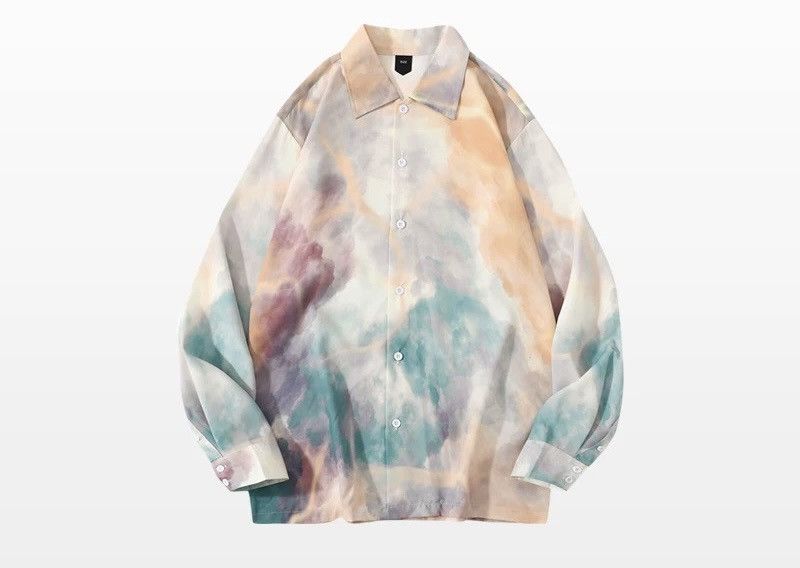 Other Tye Dye Multi-color Button Up Shirt Size US M / EU 48-50 / 2 - 6 Thumbnail