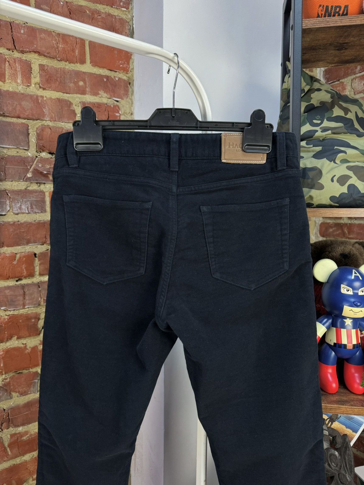 Hackett HACKETT London Velour Cotton Navy Blue Chino Pants Trousers Size US 31 - 6 Thumbnail