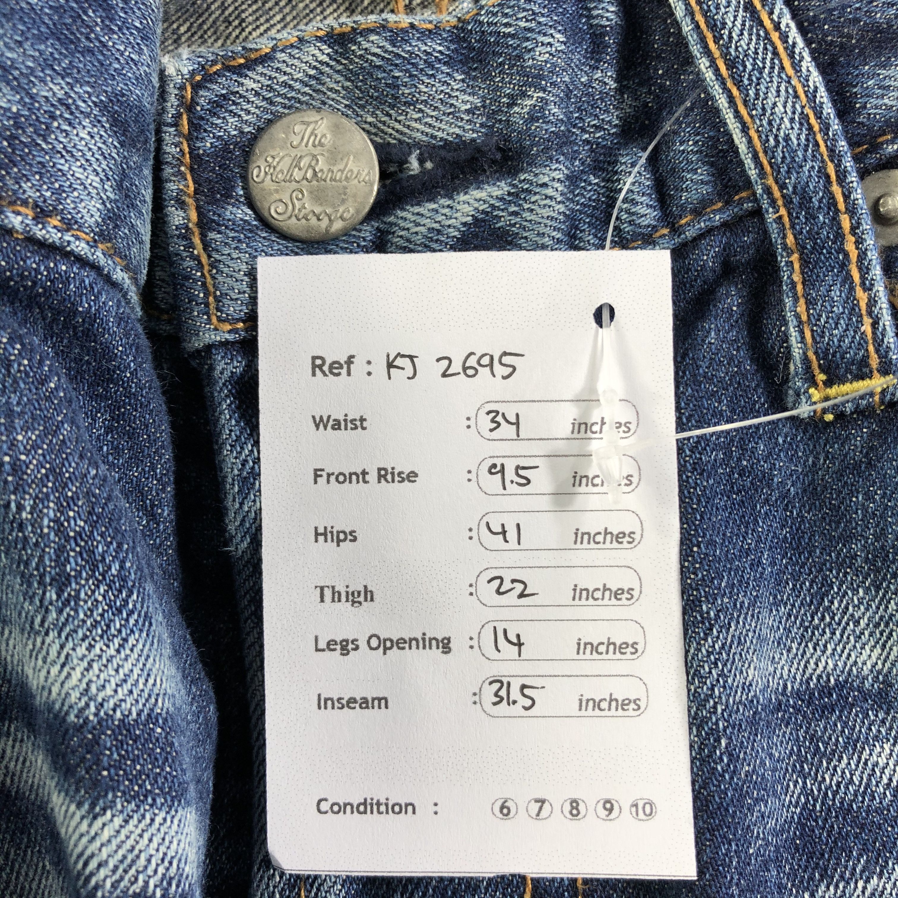 Japanese Brand Stooge & Co Jeans Distressed Denim KJ2695 Size US 33 - 11 Thumbnail