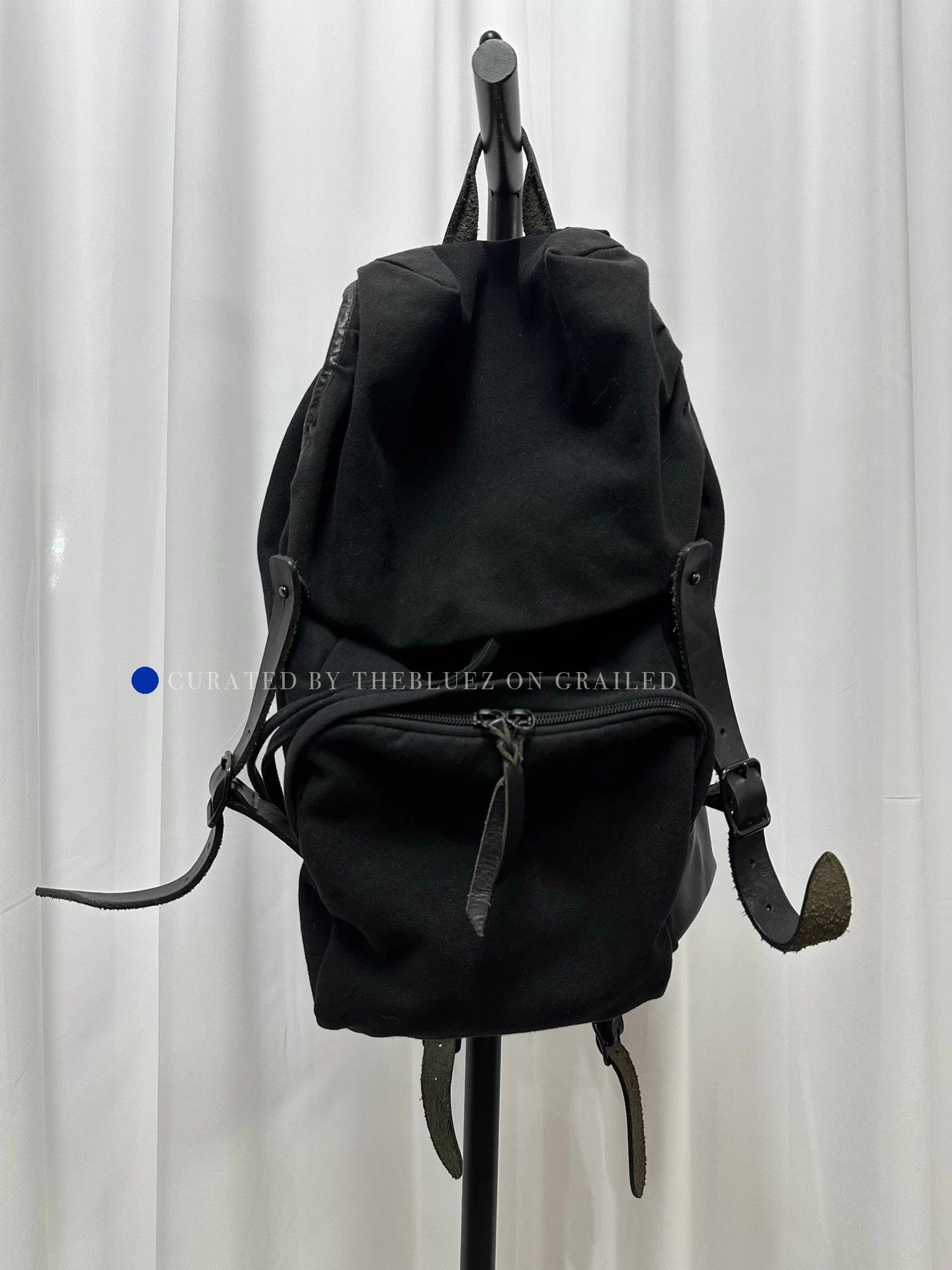 Yohji Yamamoto Panelled Washed Cowhide Backpack Size ONE SIZE - 1 Thumbnail