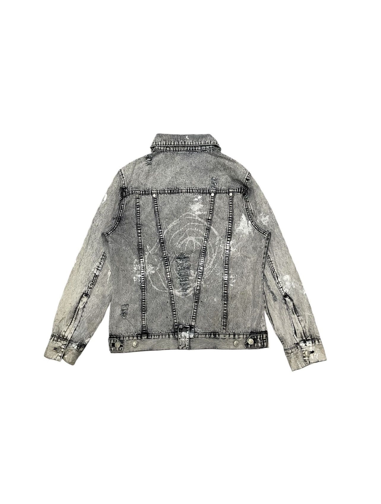 In The Attic 2000s IN THE ATTIC MUDWASH DISTRESSED DENIM BIKER JACKET Size US M / EU 48-50 / 2 - 2 Thumbnail