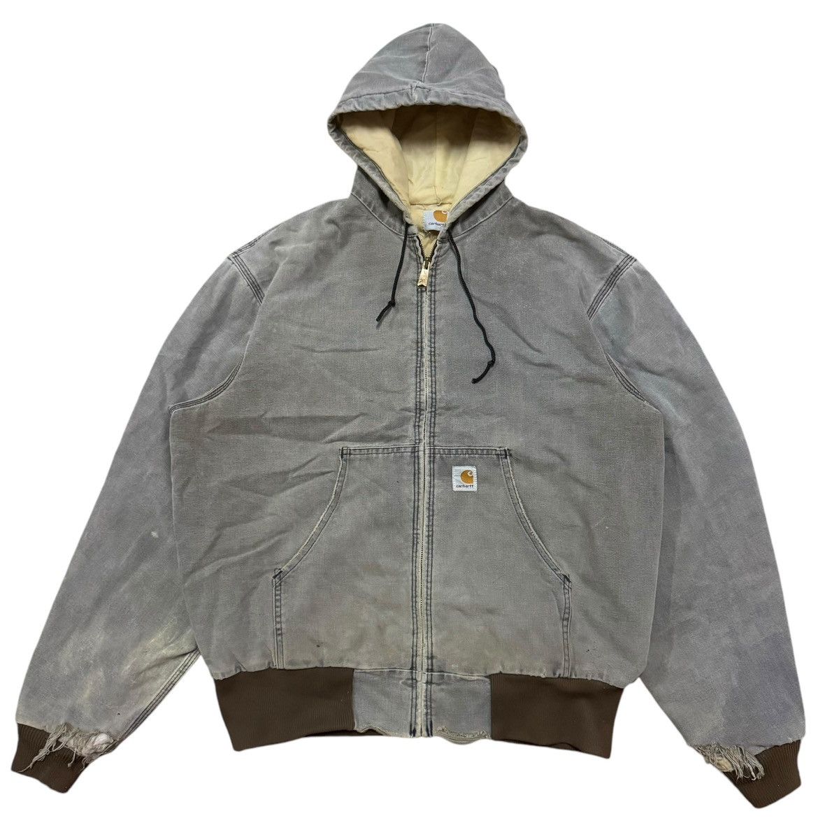 Carhartt VINTAGE CARHARTT DISTRESSED HOODIE JACKET Size US L / EU 52-54 / 3 - 1 Thumbnail
