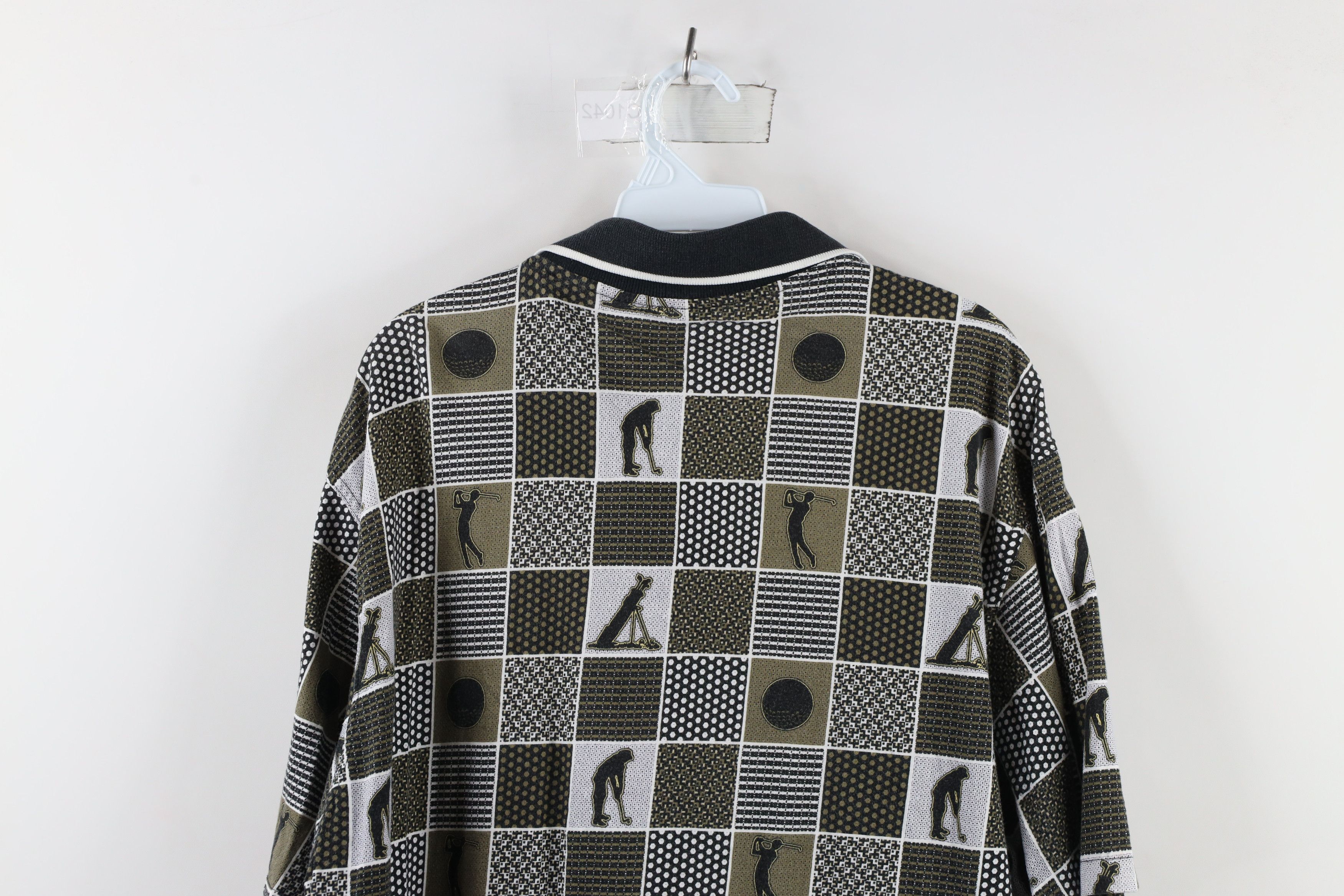 Vintage Vintage 90s Streetwear Print Checkered Golf Polo Shirt Size US XL / EU 56 / 4 - 9 Thumbnail