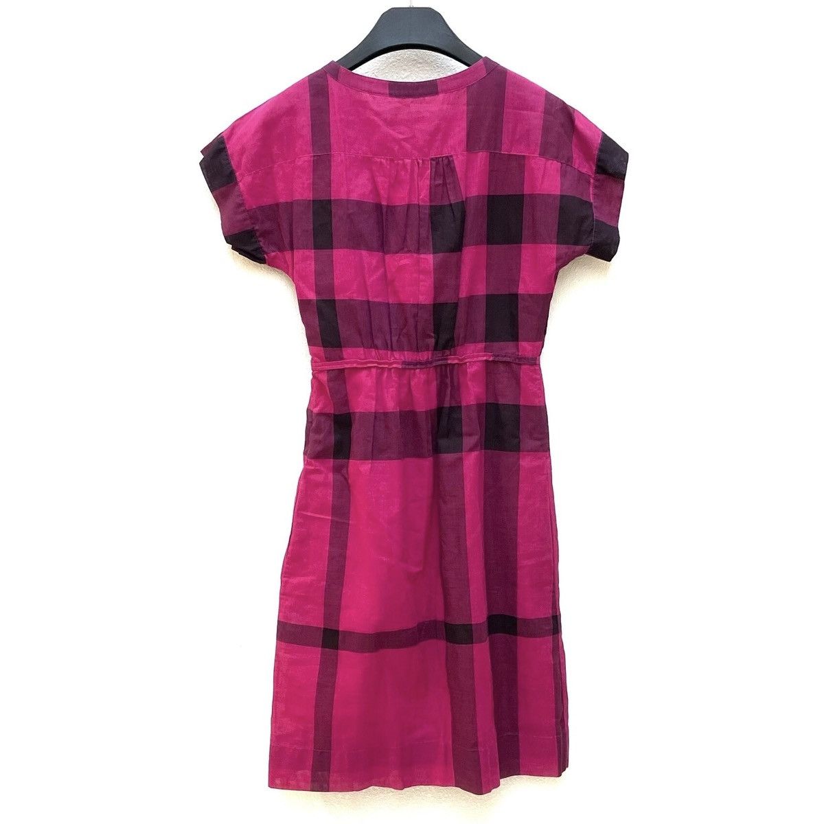 Burberry Burberry check-pattern shirt dress in fuschia and black Size XS / US 0-2 / IT 36-38 - 2 Thumbnail