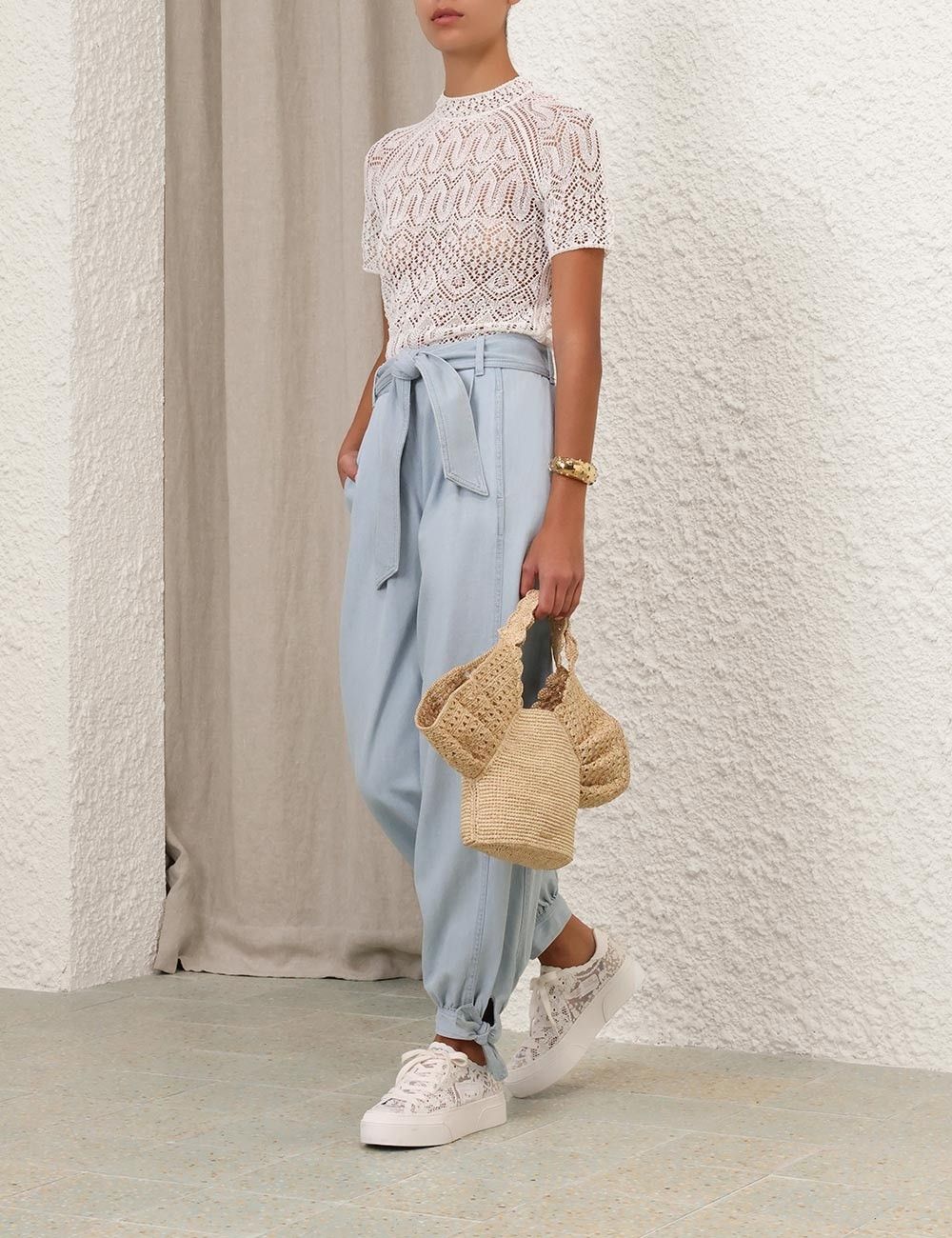Zimmermann oc11z1025 Acacia Denim Harem Pant in Ice Blue Size 27" / US 4 / IT 40 - 7 Thumbnail