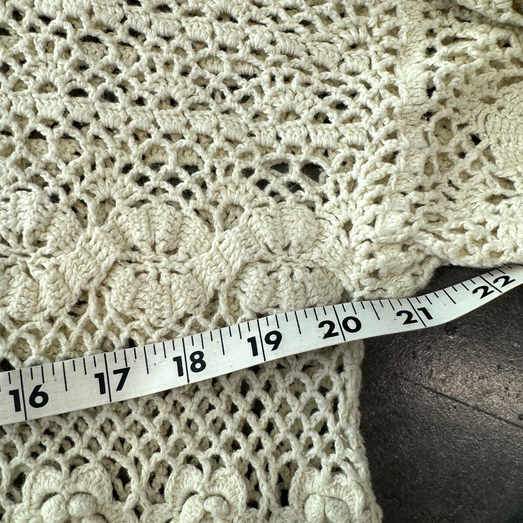 Vintage VINTAGE Y2K Cream Coquette Crochet Knit Boho Cotton Blend Longsleeve Large Blouse Women Red, L Size L / US 10 / IT 46 - 4 Thumbnail