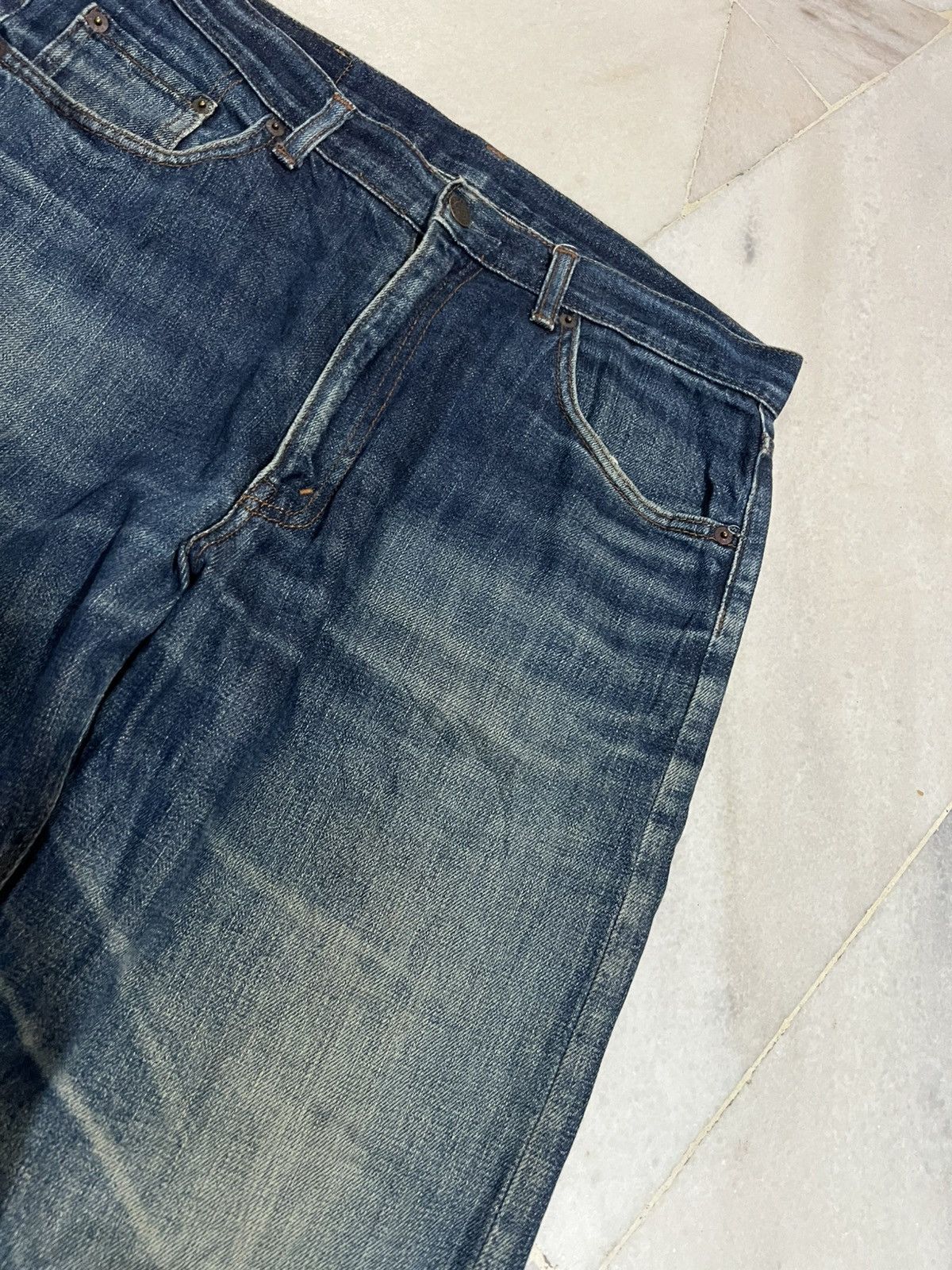 If Six Was Nine × Japanese Brand 💥Baggy💥Vintage Gl Heart Mud Wash Distressed Jeans Japan Size US 31 - 9 Thumbnail