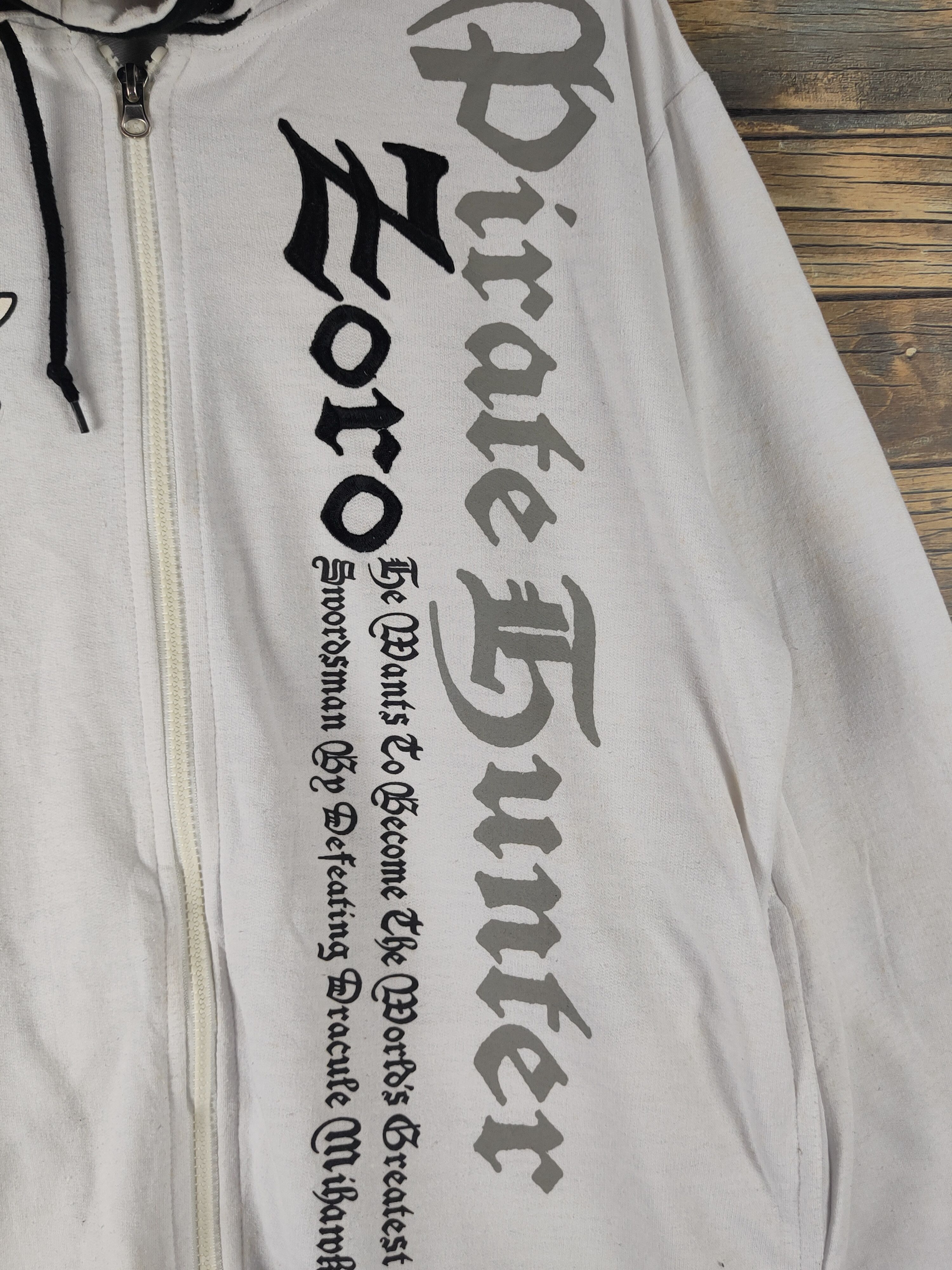 Anime DL One Piece White Zoro Hoodie Sweaters #2143 Size US L / EU 52-54 / 3 - 3 Thumbnail