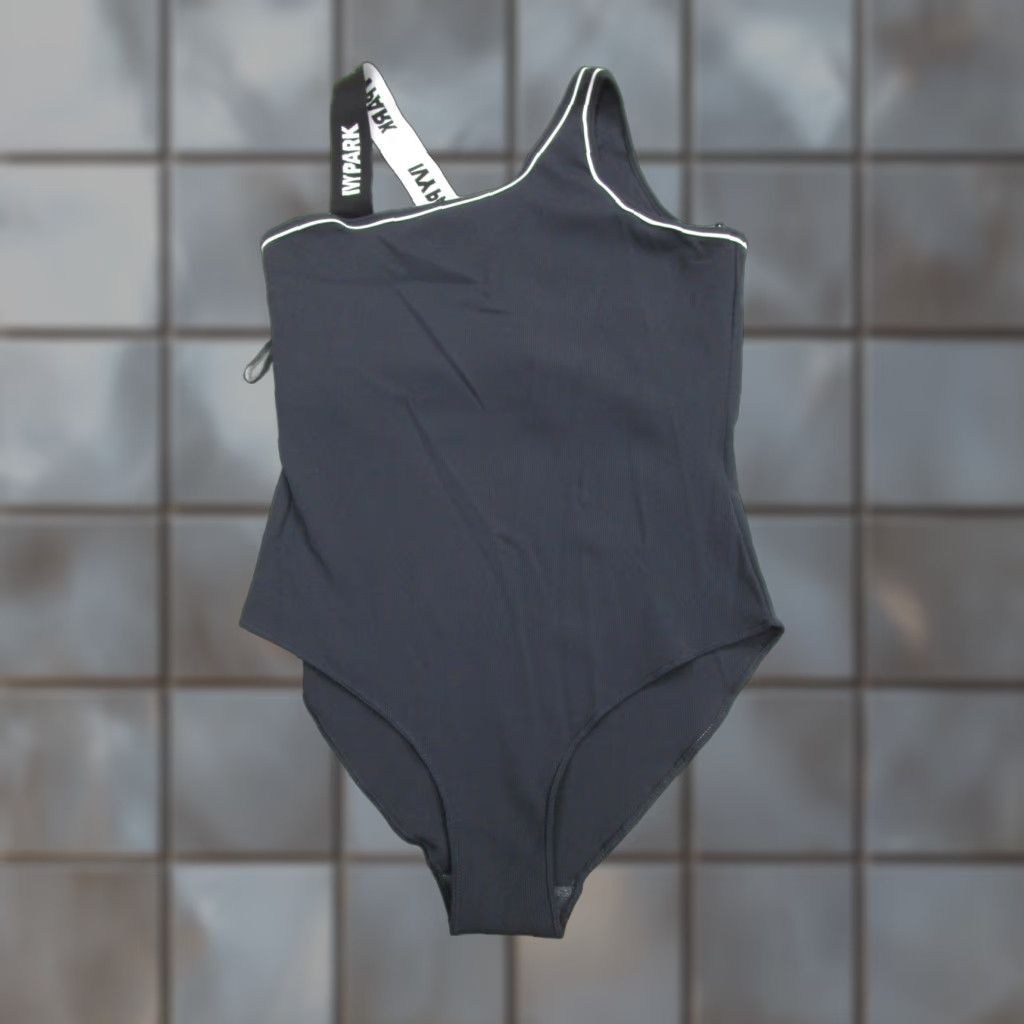 Ivy Park IVY PARK Swimsuit Womens Large Black One Shoulder One Piece Logo Strap Sporty Size L / US 10 / IT 46 - 1 Thumbnail