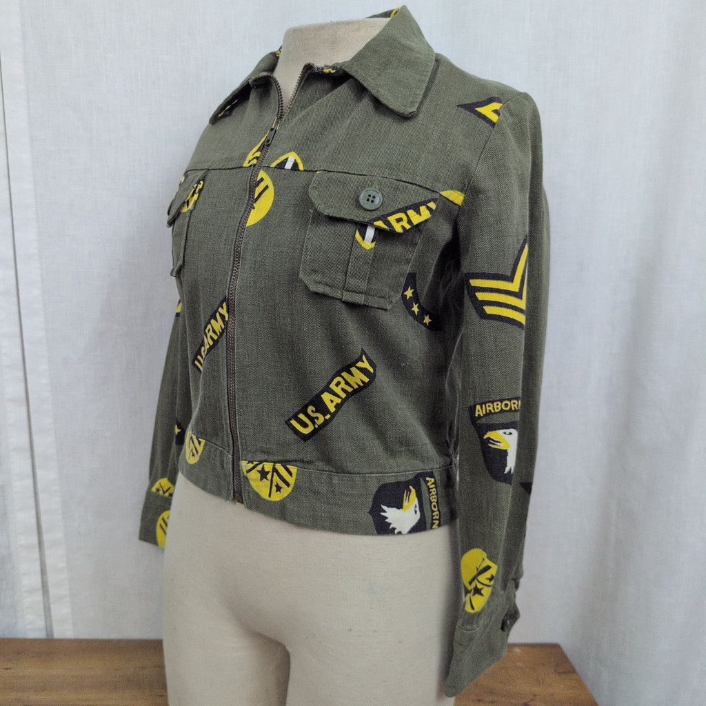 Vintage Vintage handmade Army Airborne ZIp Up Canvas jacket Size XS / US 0-2 / IT 36-38 - 9 Thumbnail